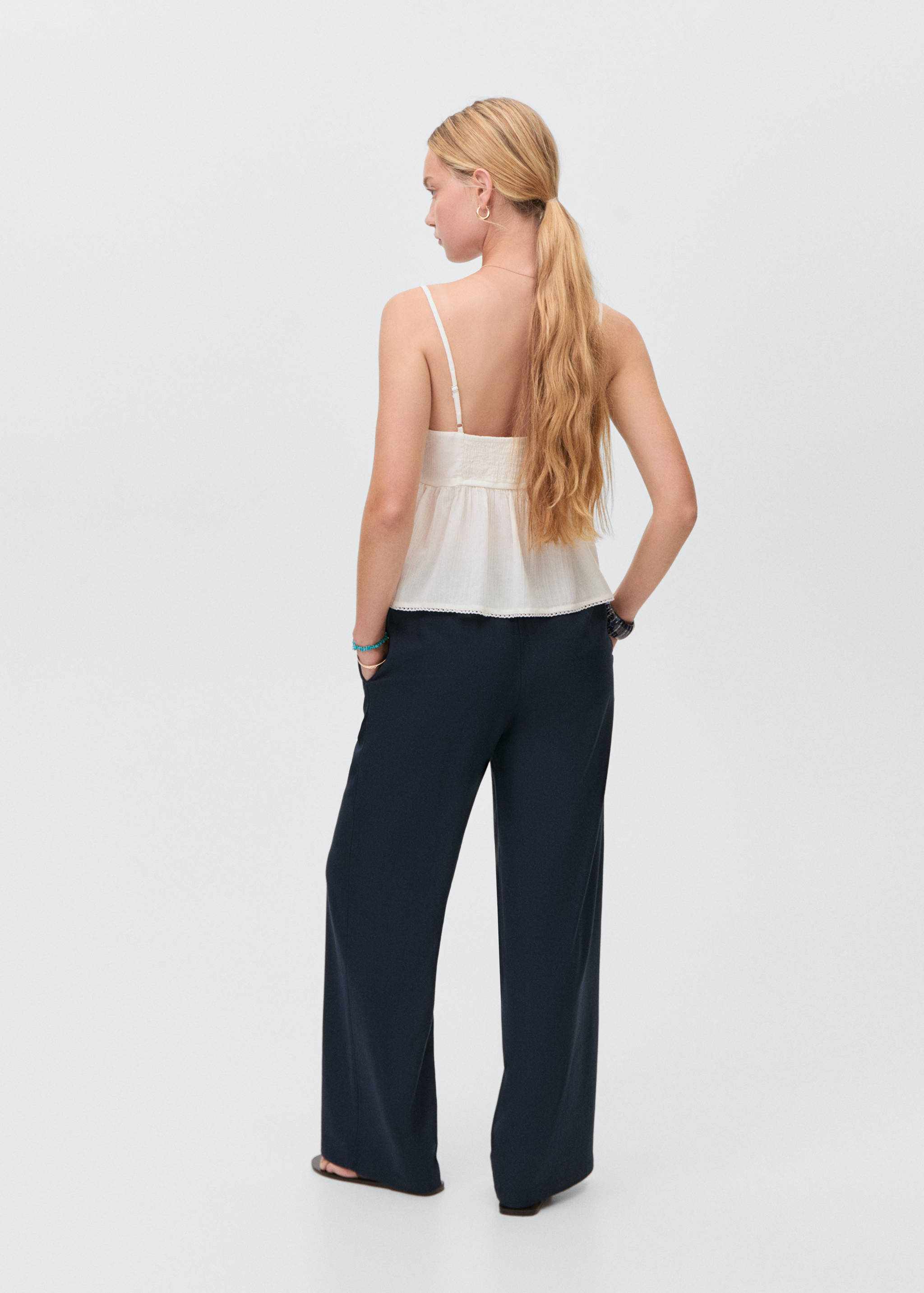 Straight linen-blend pants - Reverse of the article