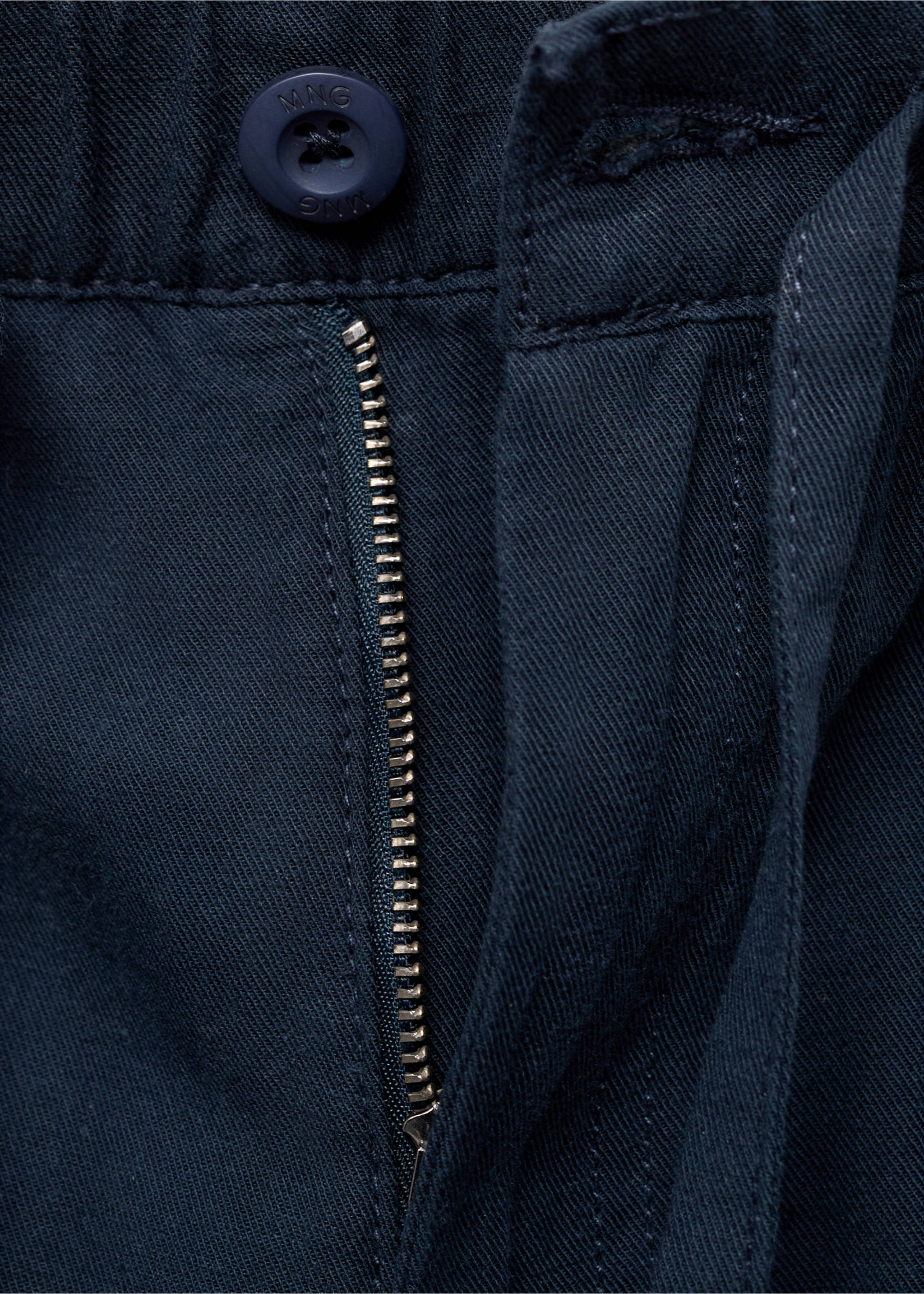 Keten pamuklu jogger pantolon - Ürün detayı 8, Lacivert. Ref: 87026354-00.