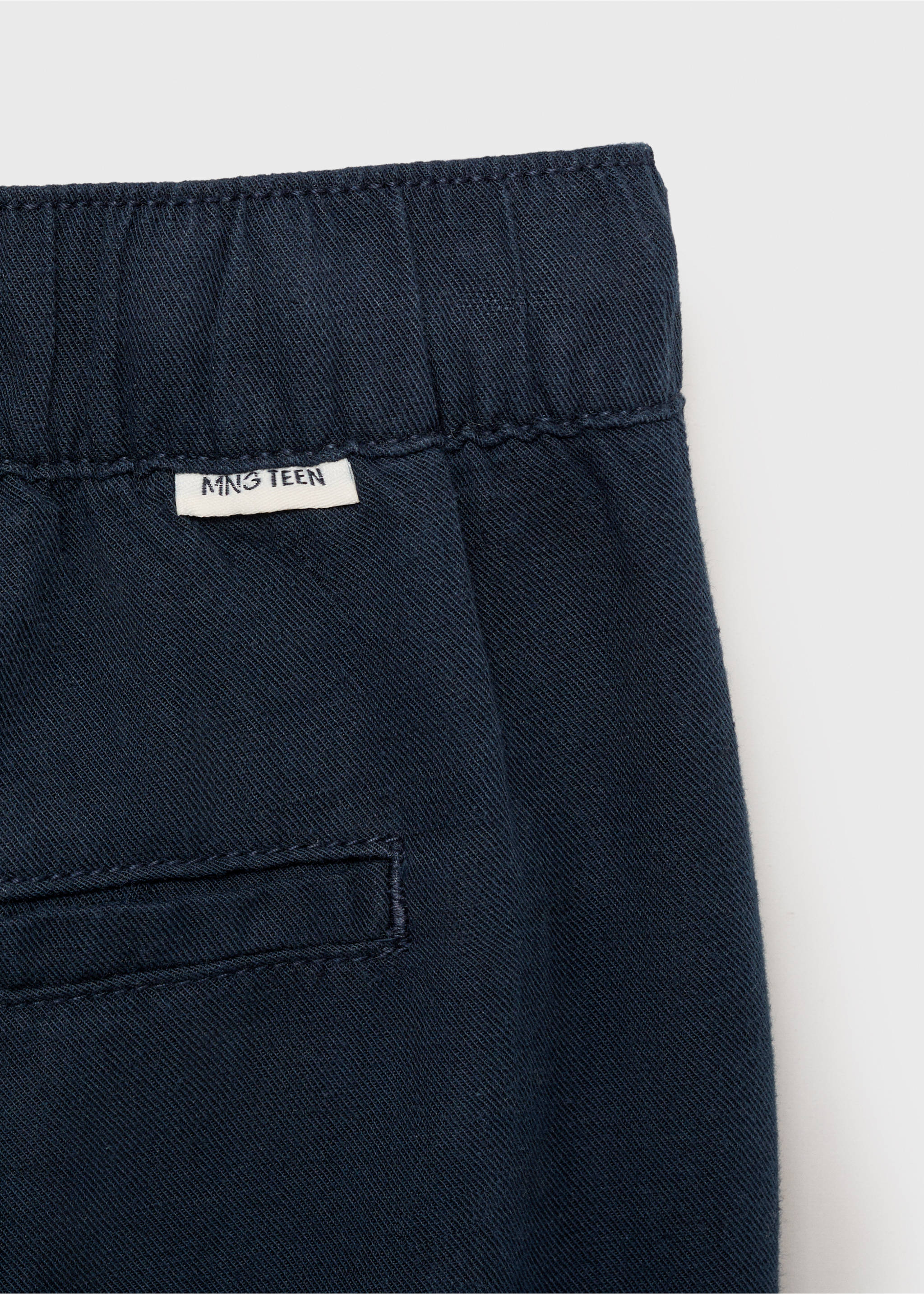 Keten pamuklu jogger pantolon - Ürün detayı 0, Lacivert. Ref: 87026354-00.