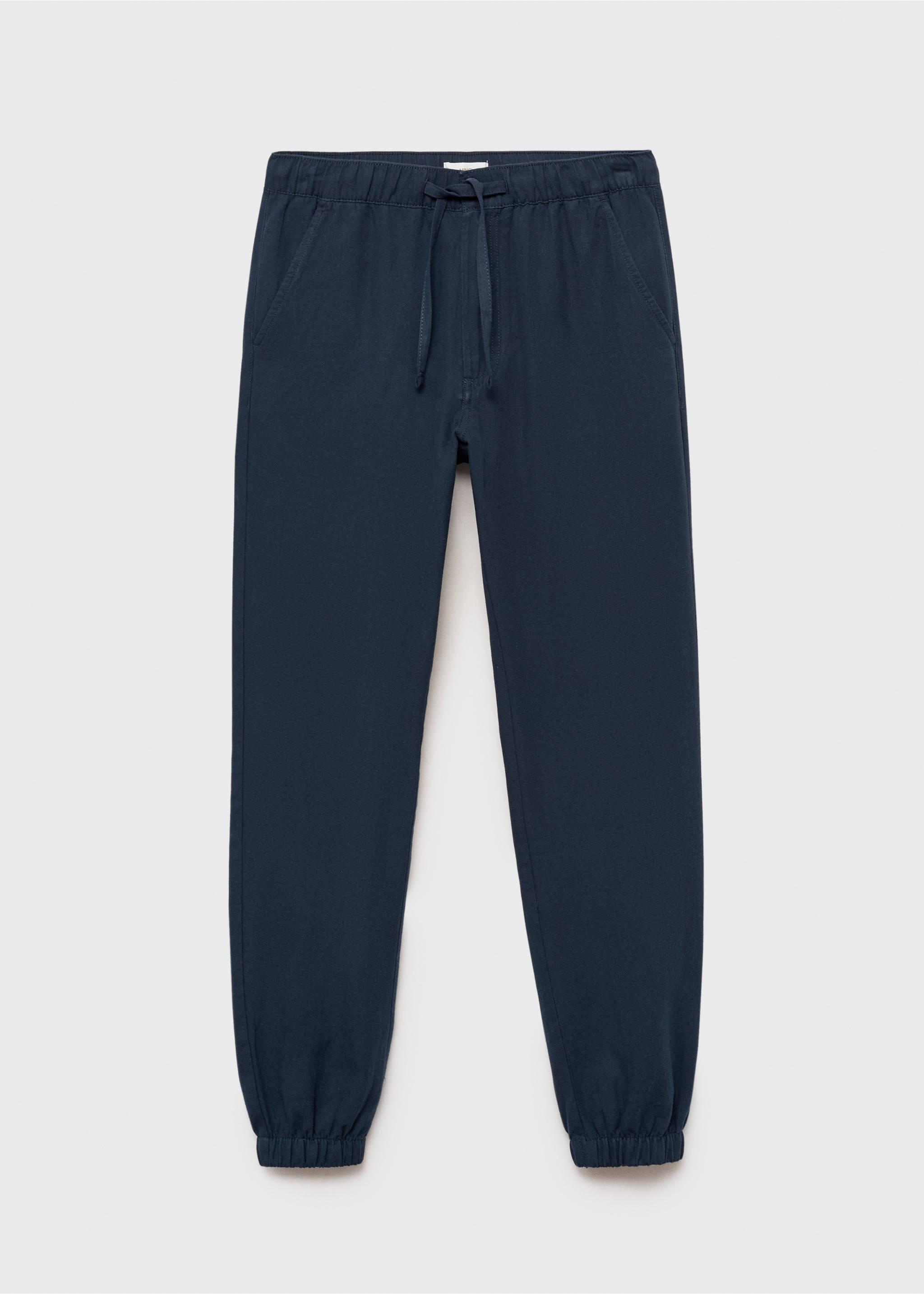 Keten pamuklu jogger pantolon - Modelsiz ürün, Lacivert. Ref: 87026354-00.