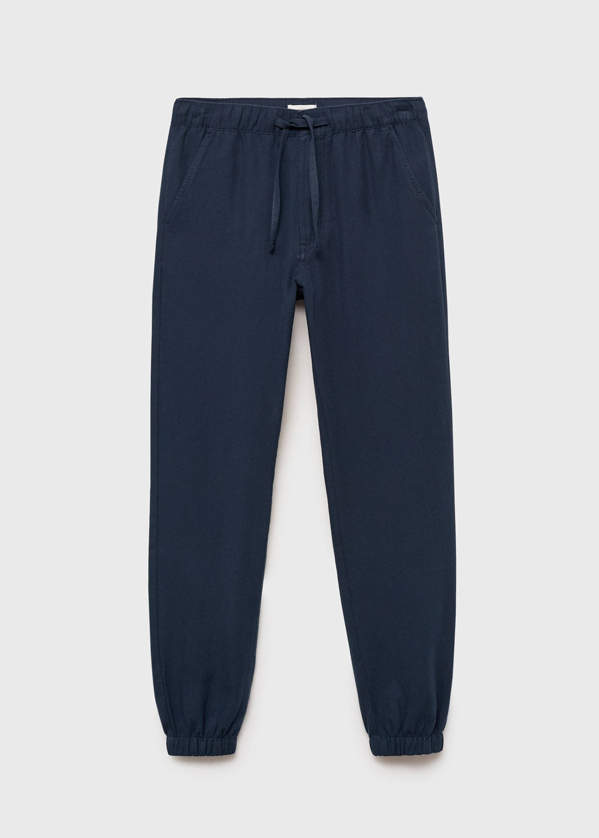 Cotton-linen jogger trousers — Navy
