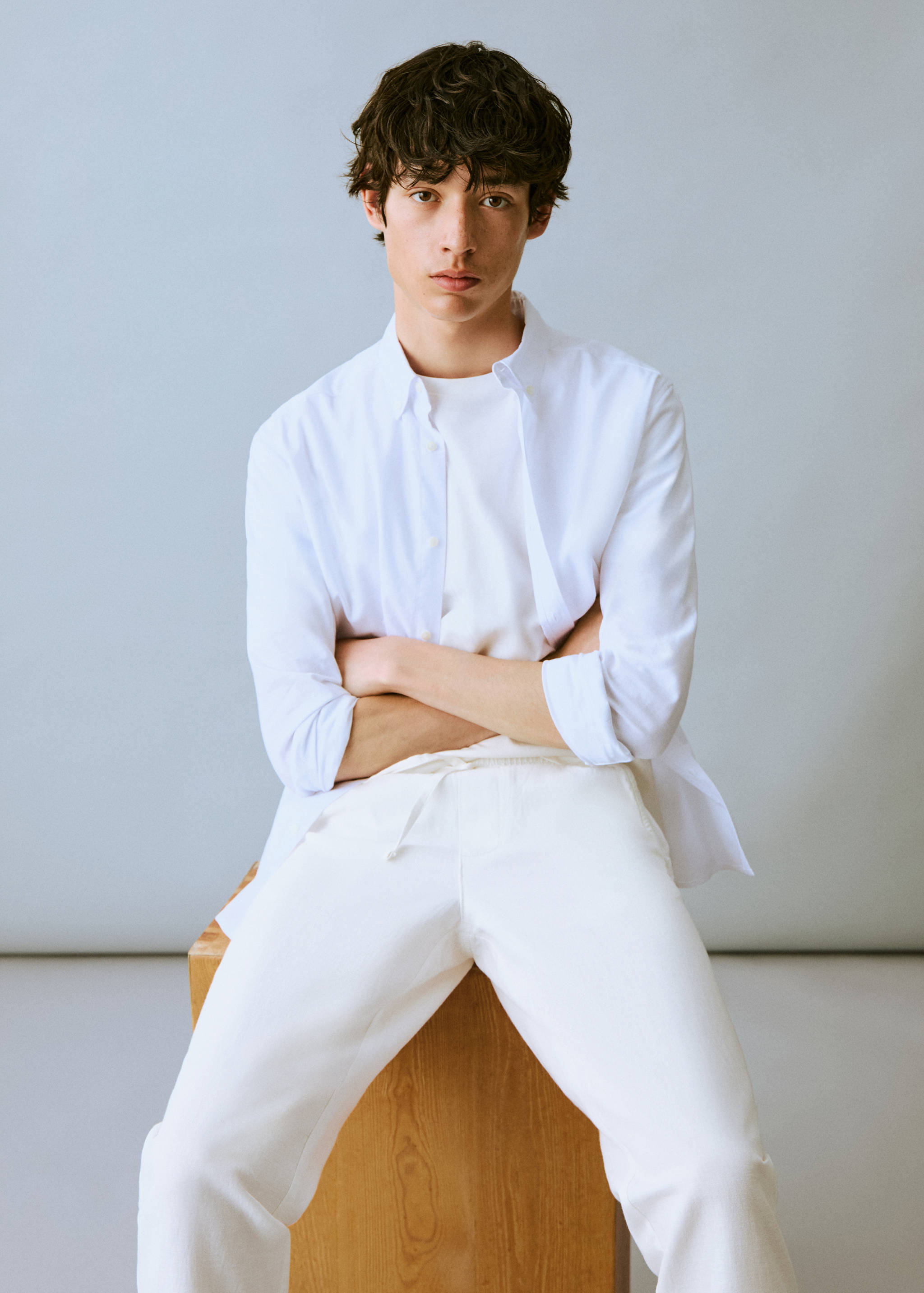 Linen jogger trousers - Details of the article 2