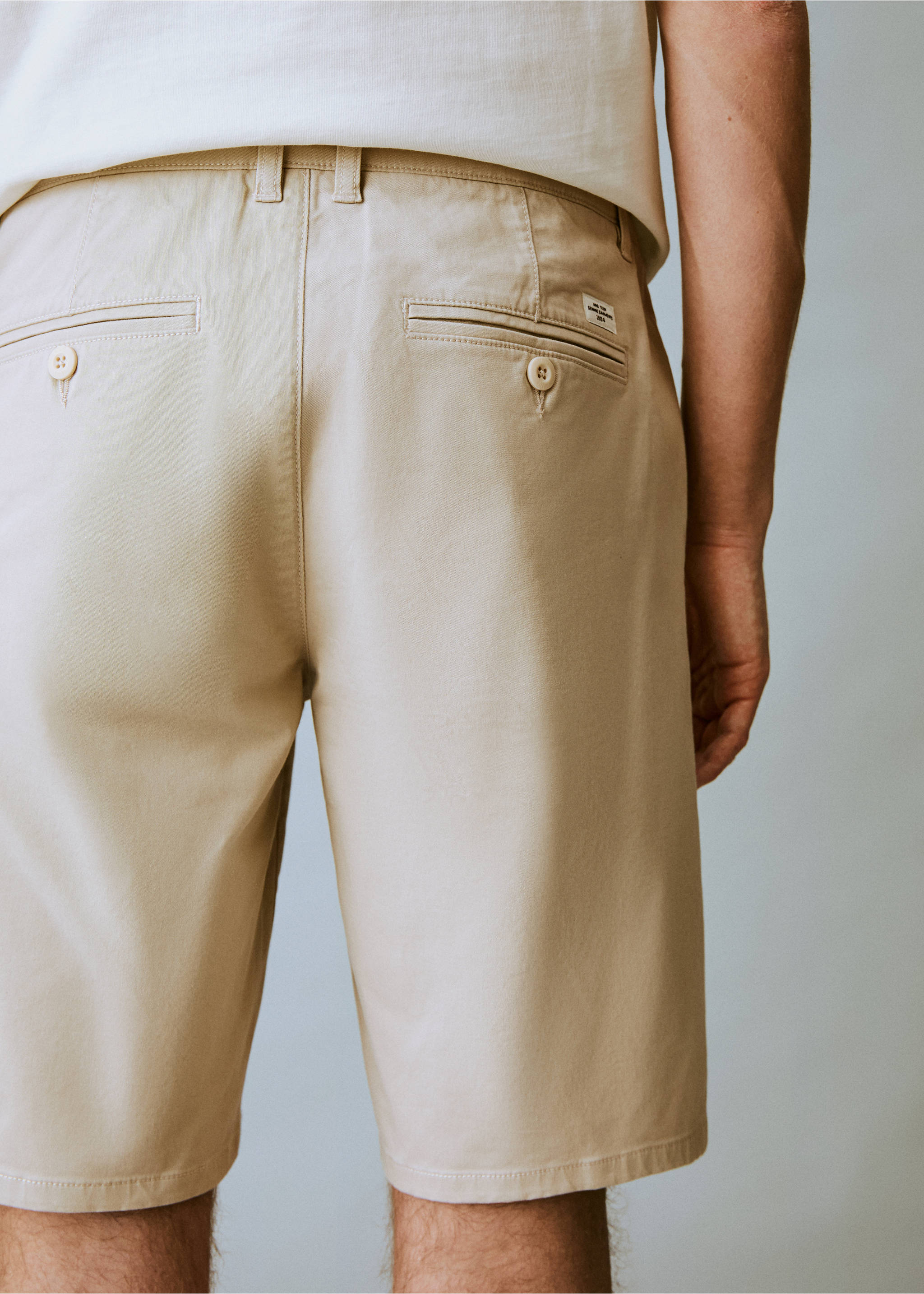 Bermudas algodón - Detalle del artículo 3, Beige. Ref: 87026357-00.