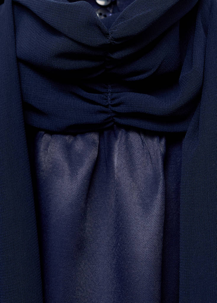 Satin halter neck dress — Night Blue