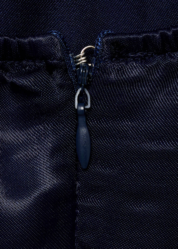 Satin halter neck dress — Night Blue