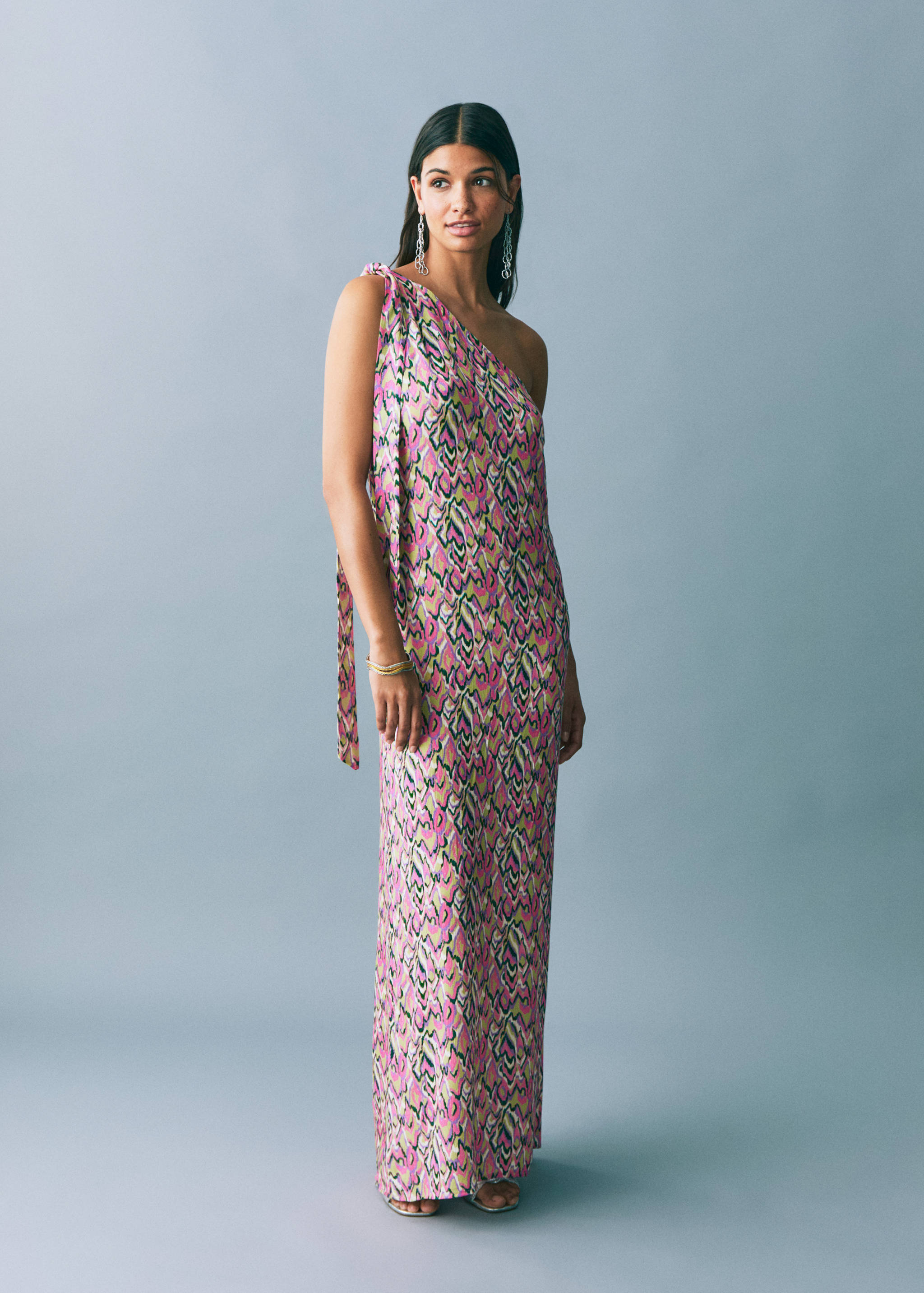 Vestido estampado lazo - Plano general