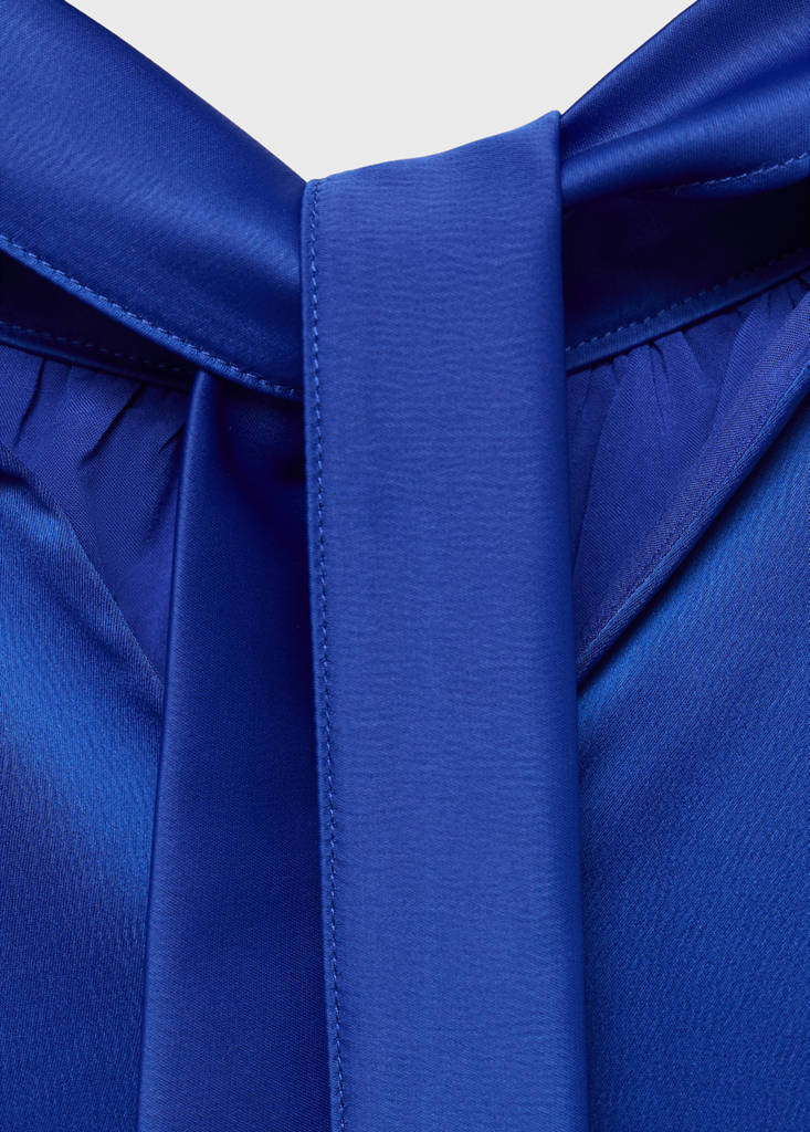 Satin halter neck dress — Vibrant blue