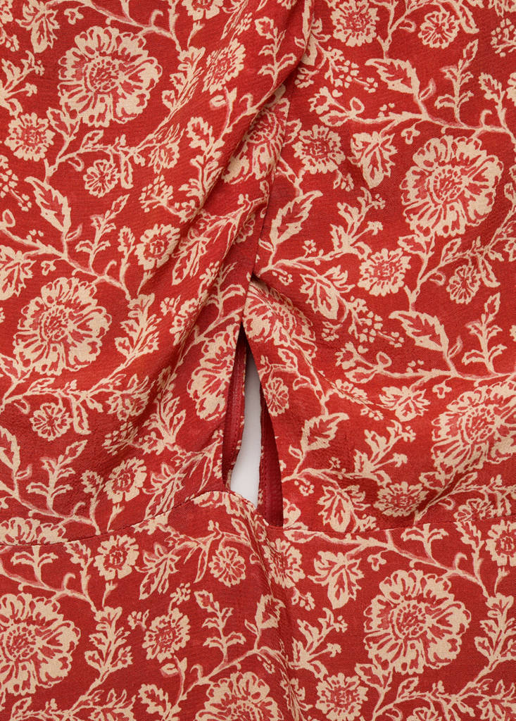 Halter-neck printed dress — Burnt Orange