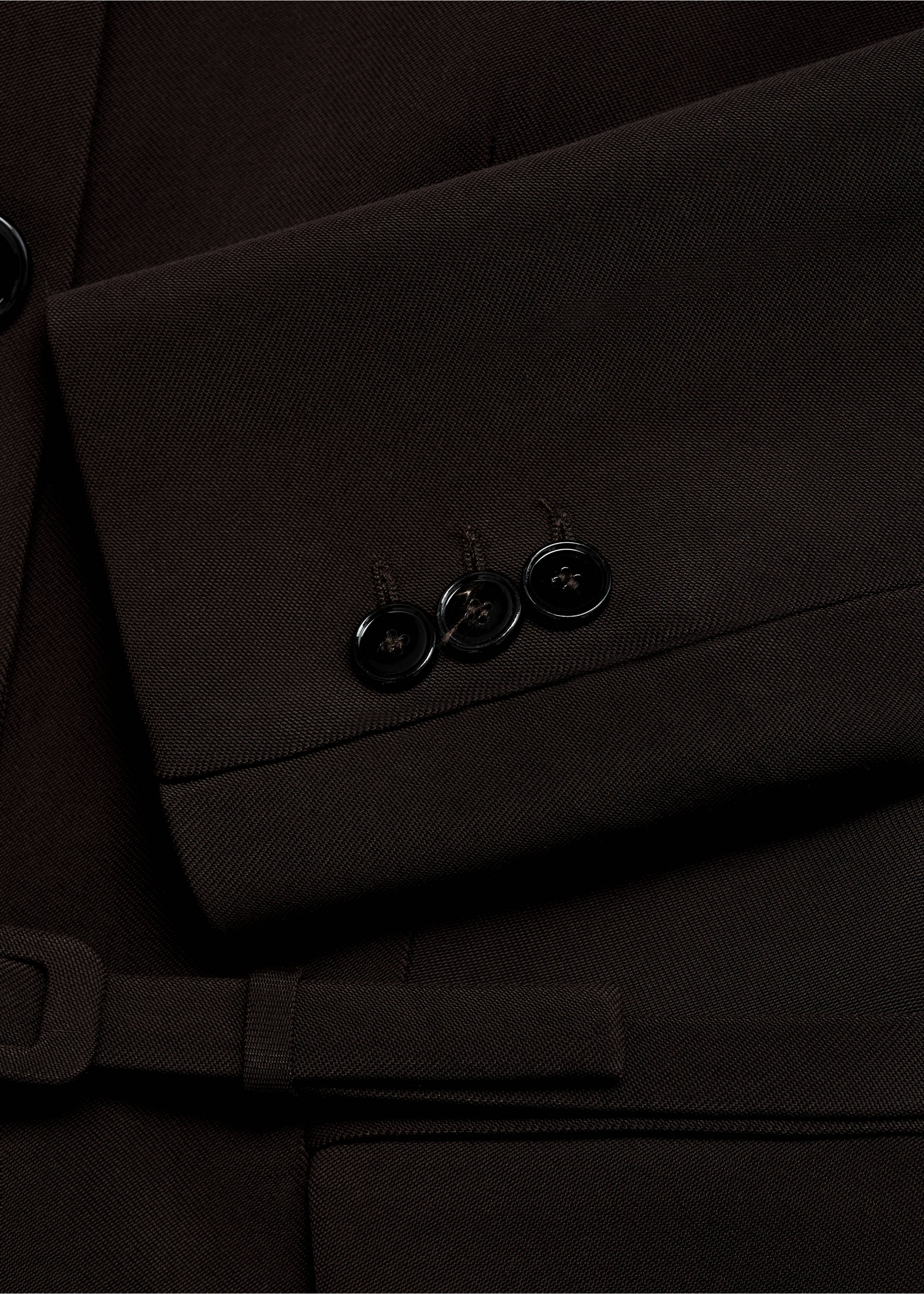Blazer traje cinturón - Detalle del artículo 0, Chocolate. Ref: 87026374-00.