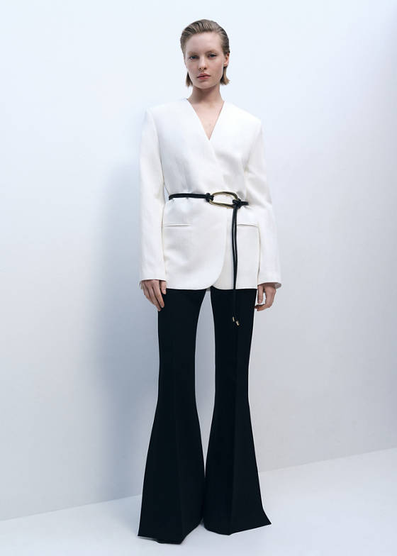 Lyocell ve keten karışımı blazer ceket