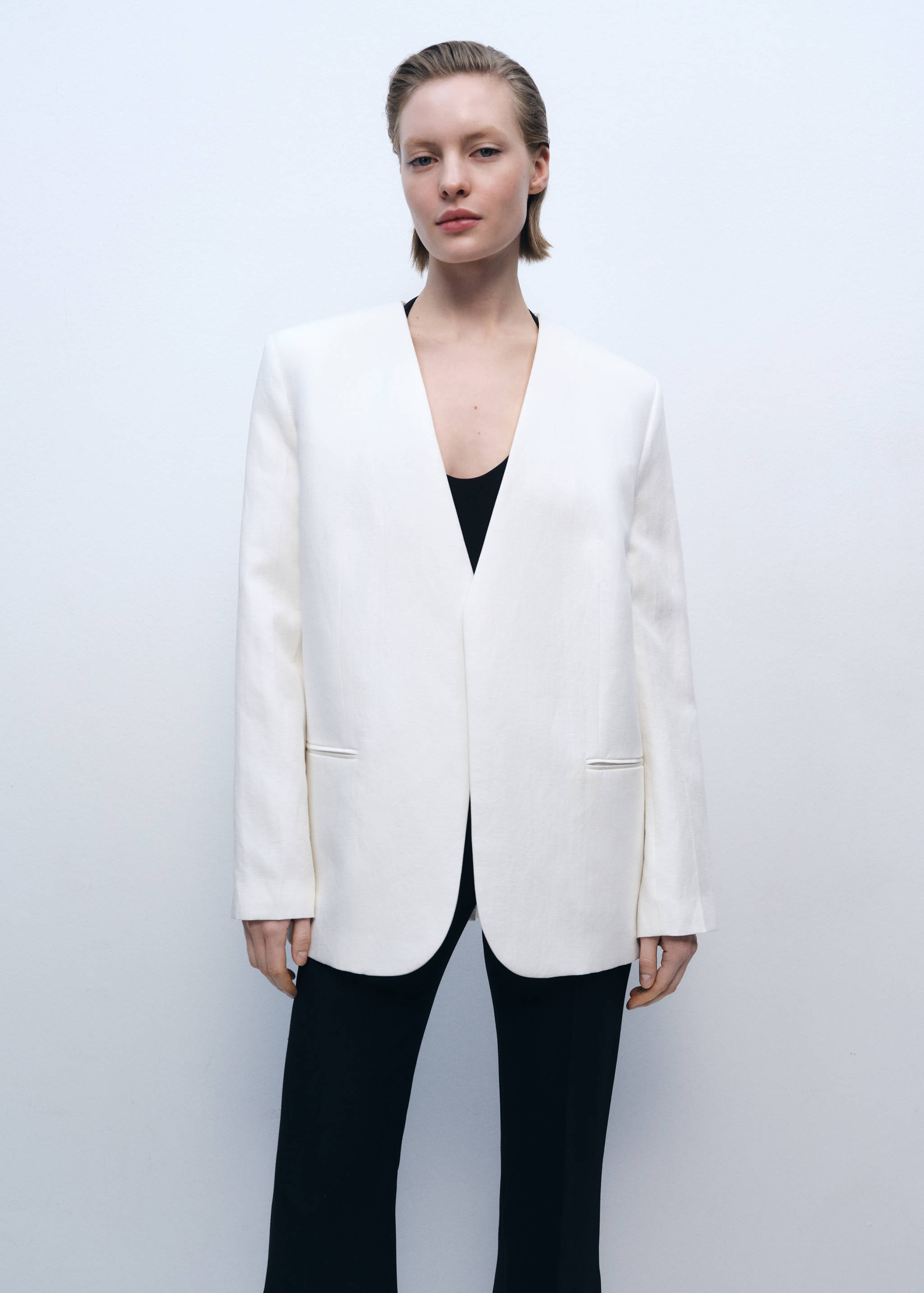 Lyocell and linen-blend jacket - Medium plane