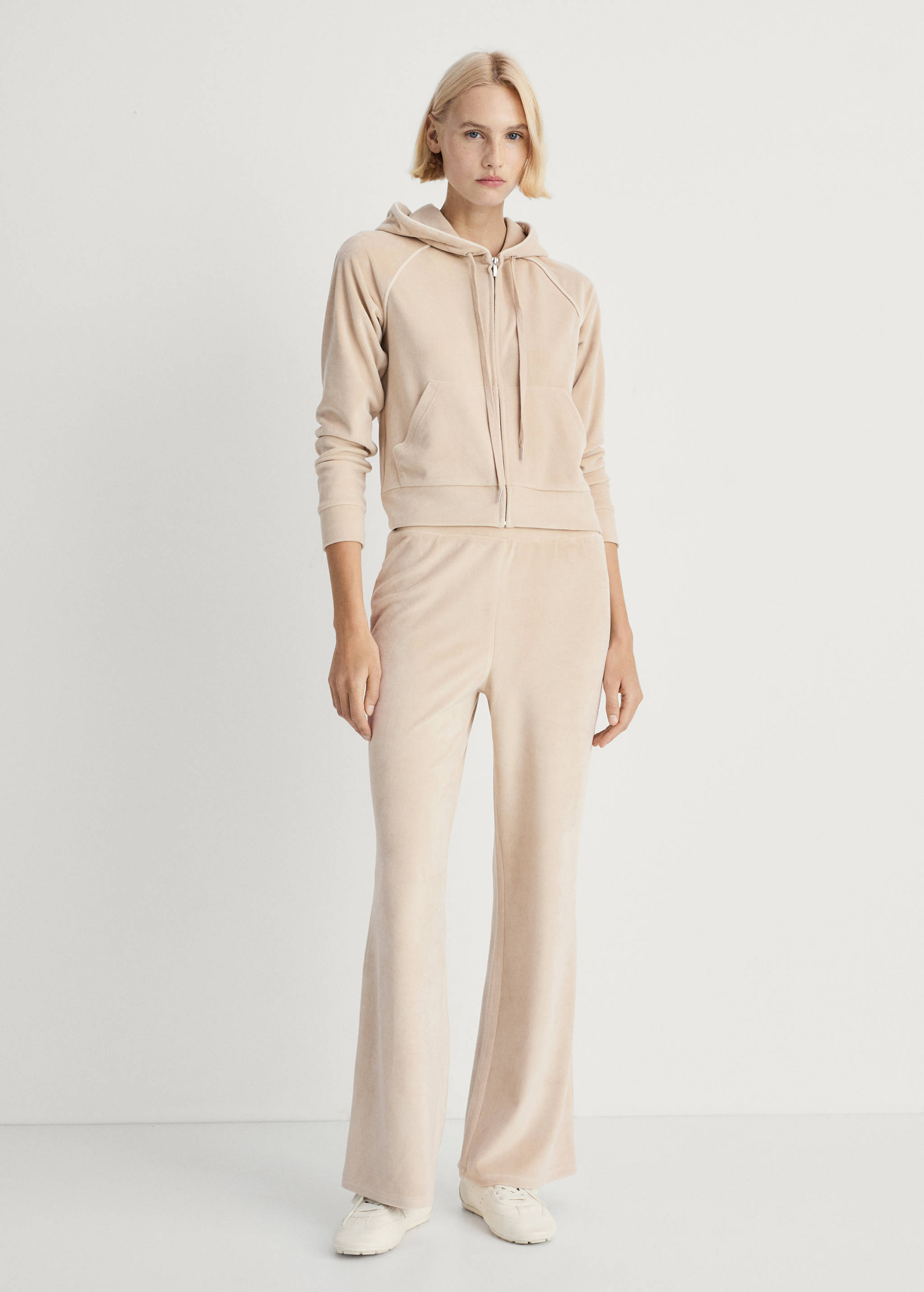 Velour sweatshirt med mjuk känsla - Allmän bild