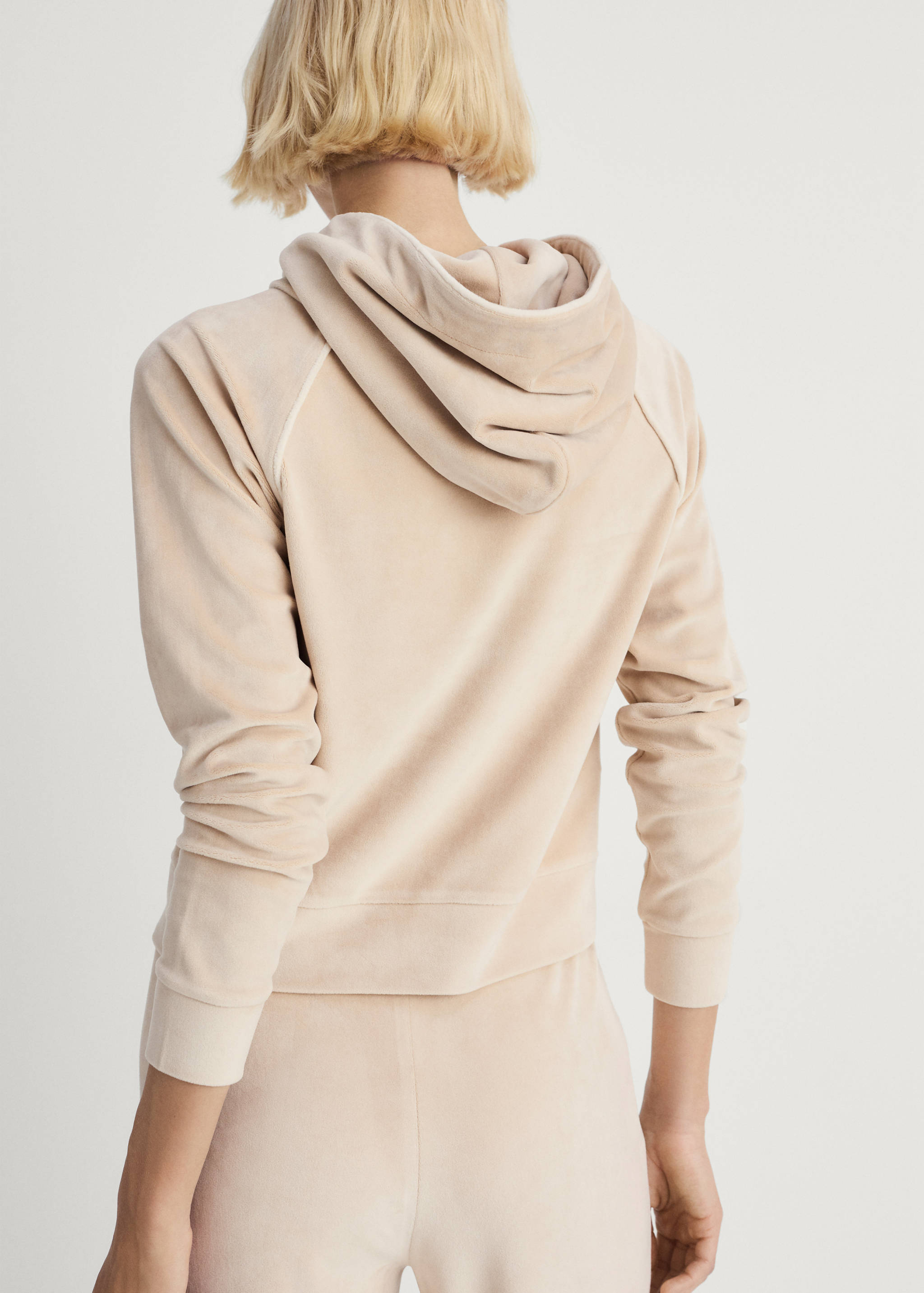 Velour sweatshirt med mjuk känsla - Artikelns baksida