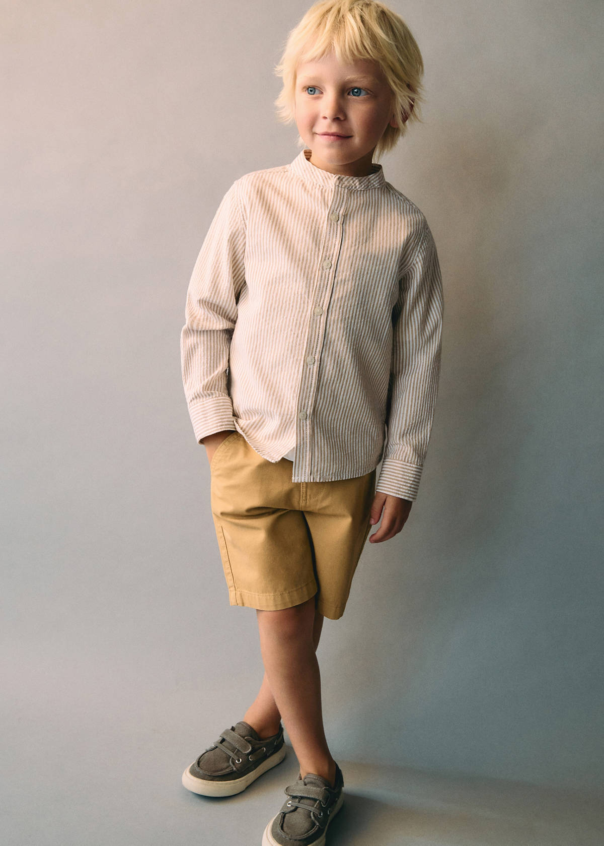 Cotton Bermuda shorts — Mustard