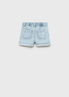 Drawstring denim Bermuda shorts — Medium Blue 4