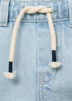 Drawstring denim Bermuda shorts — Medium Blue 3