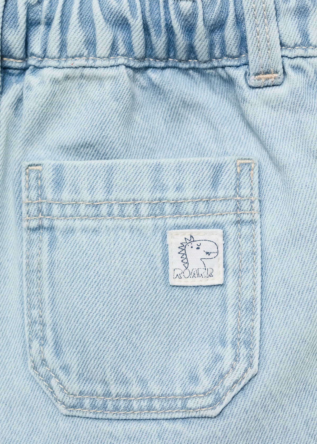 Drawstring denim Bermuda shorts — Medium Blue