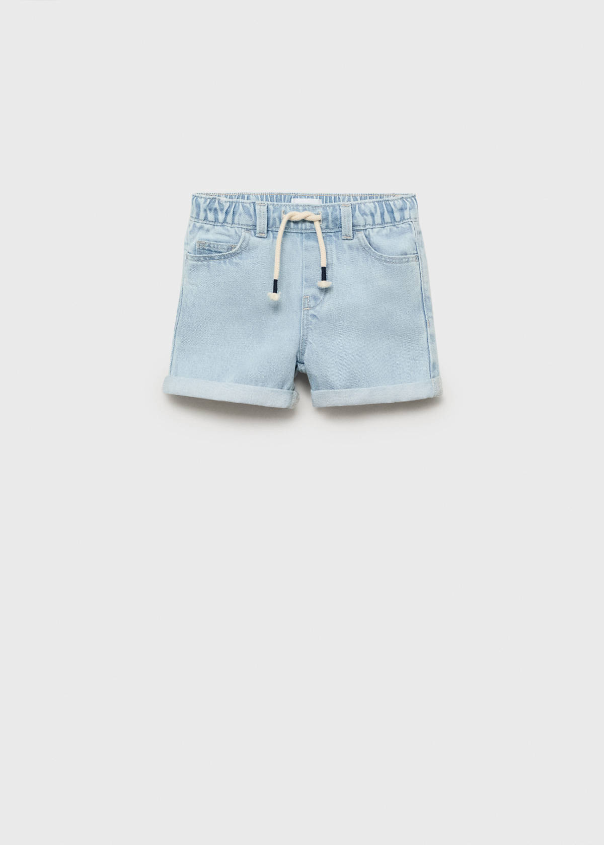 Drawstring denim Bermuda shorts — Medium Blue