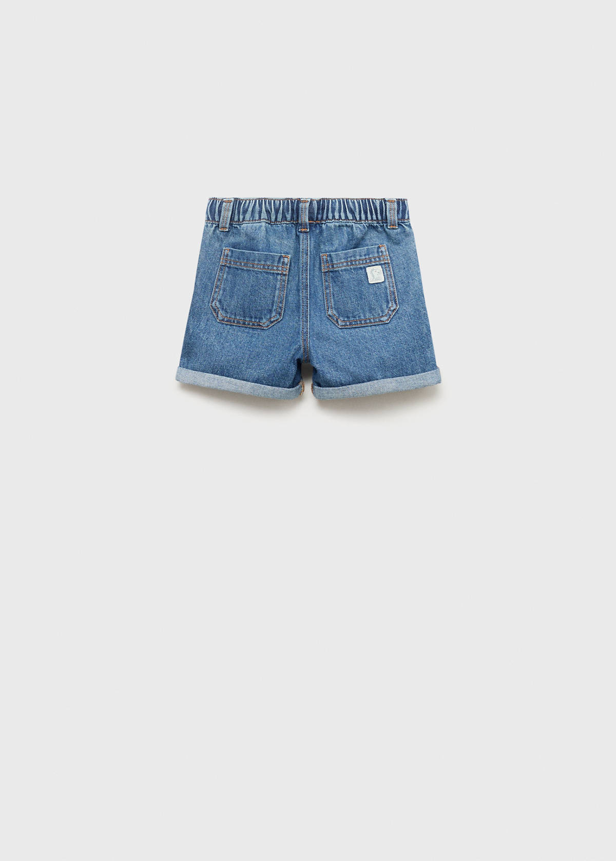 Drawstring denim Bermuda shorts — Dark Blue