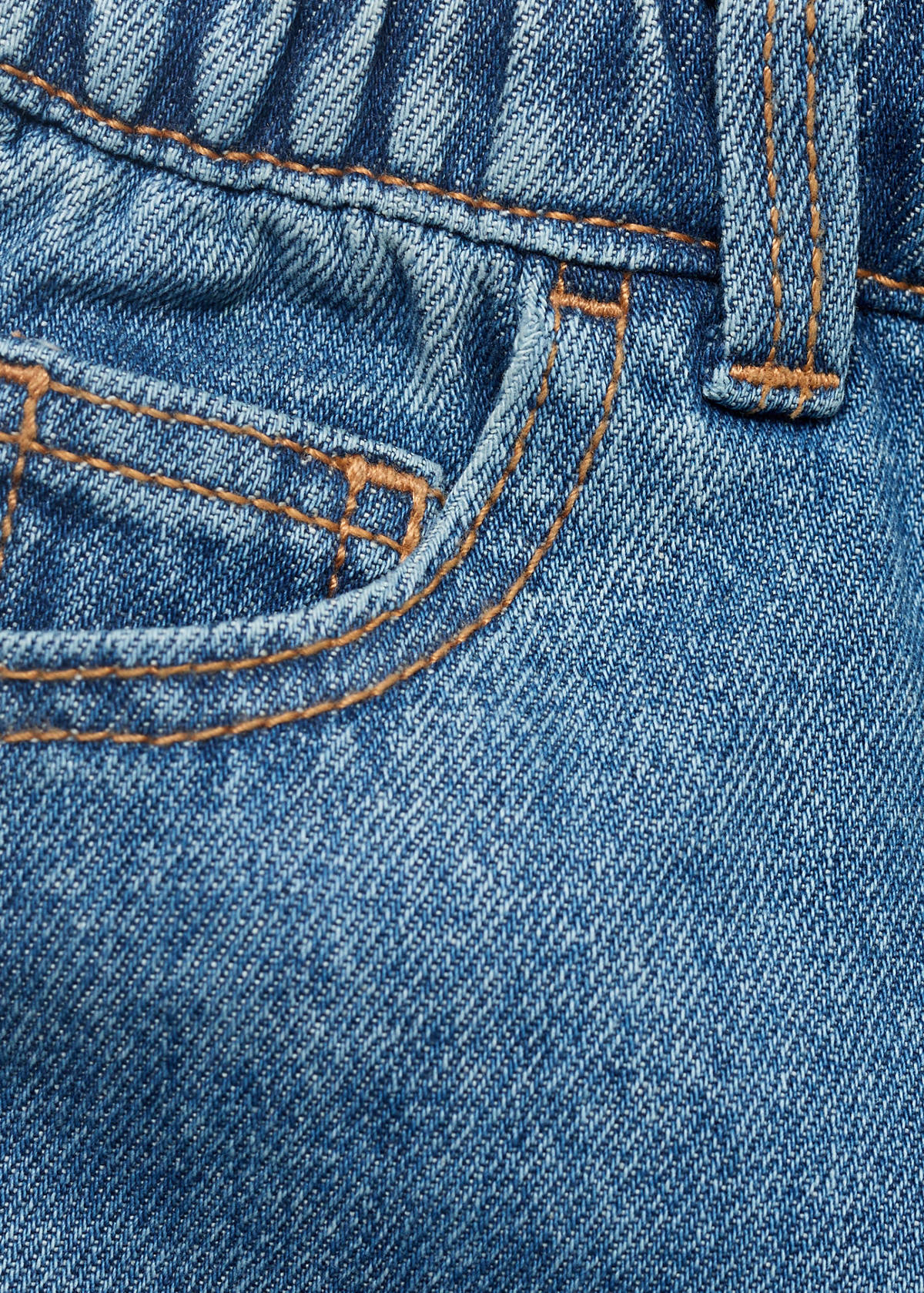 Drawstring denim Bermuda shorts — Dark Blue