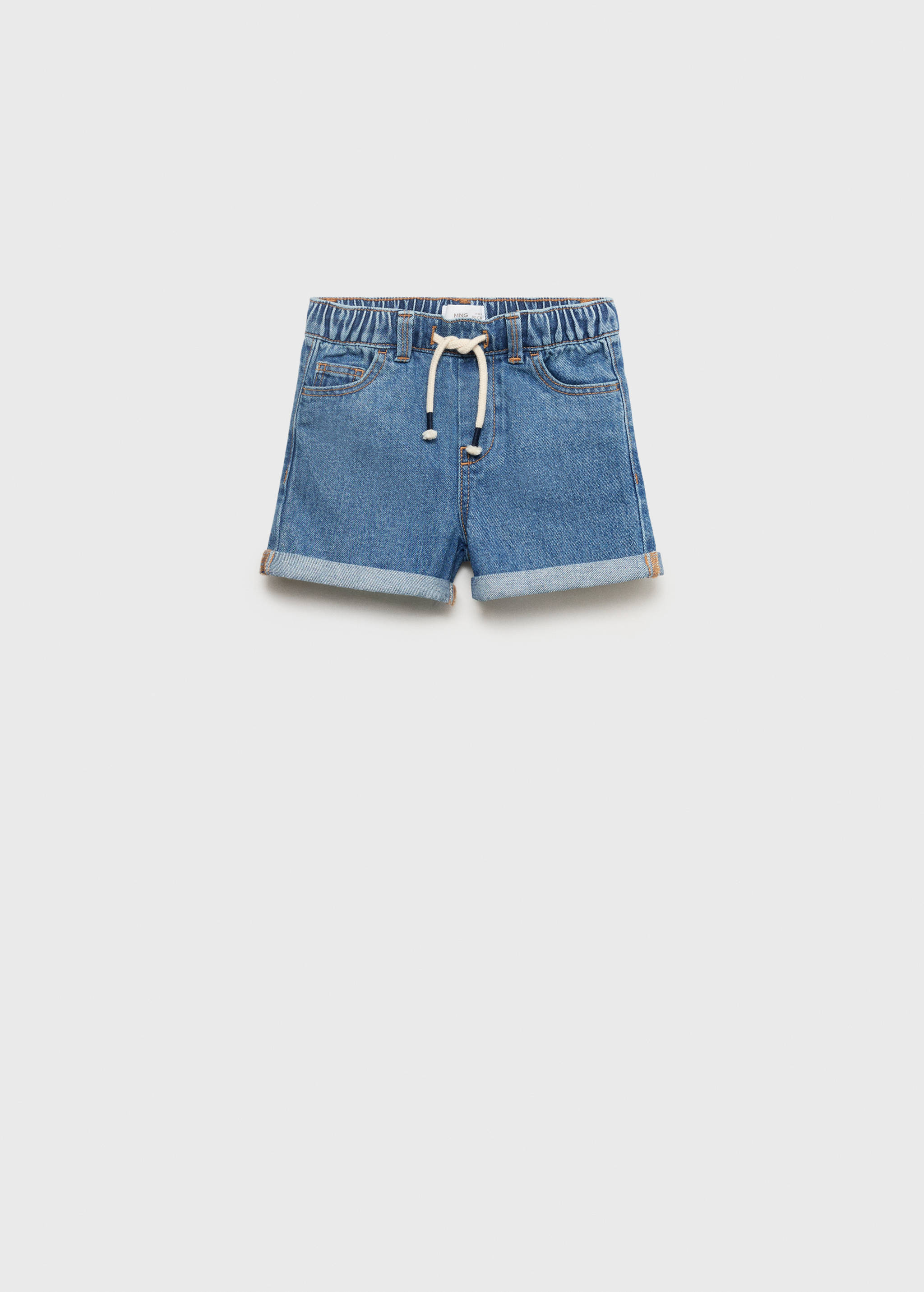 Drawstring denim Bermuda shorts - Article without model