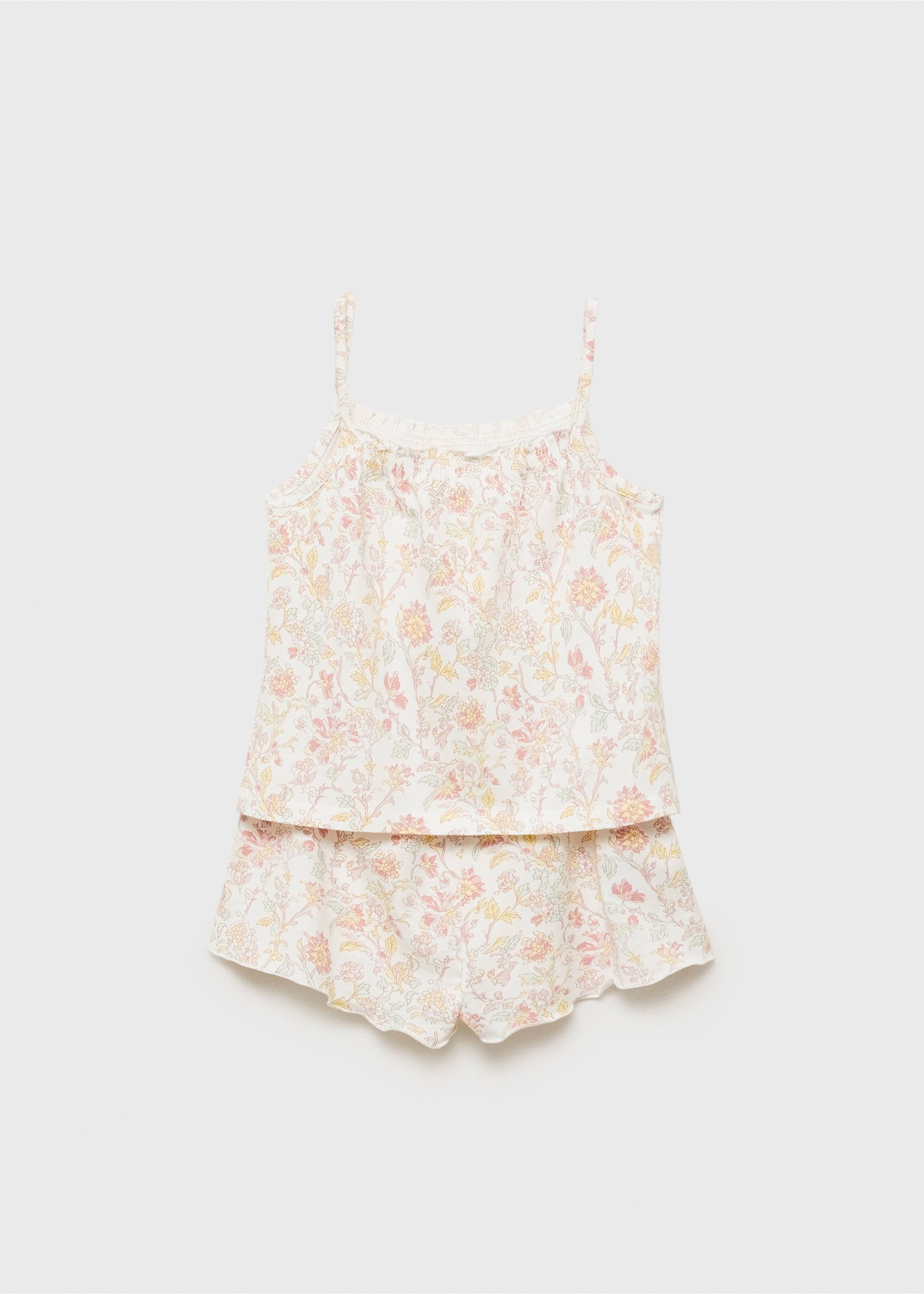Floral-print pajamas - Reverse of the article, Pink. Ref: 87026718-00.