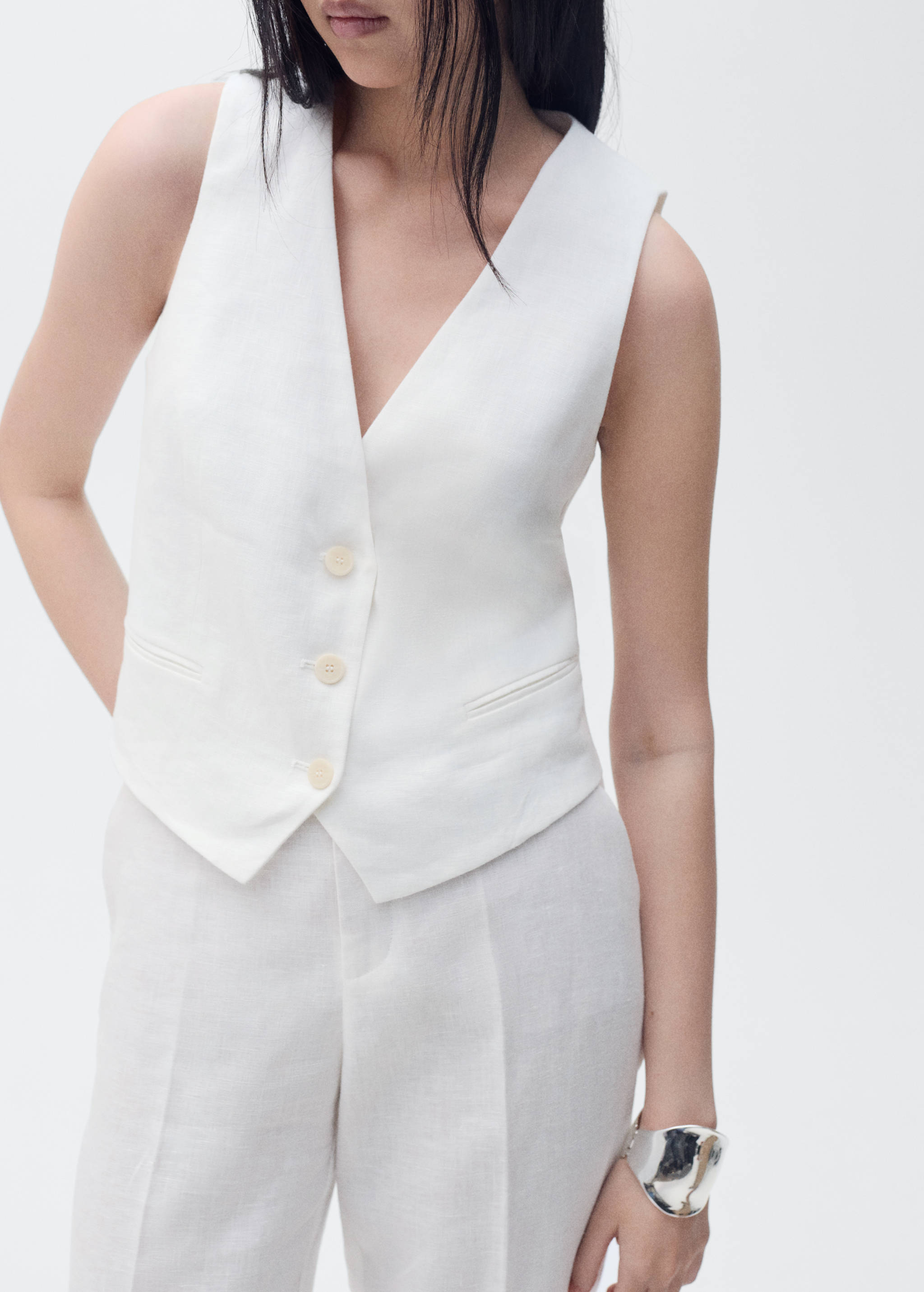 Colete de fato de linho - Pormenor do artigo 6