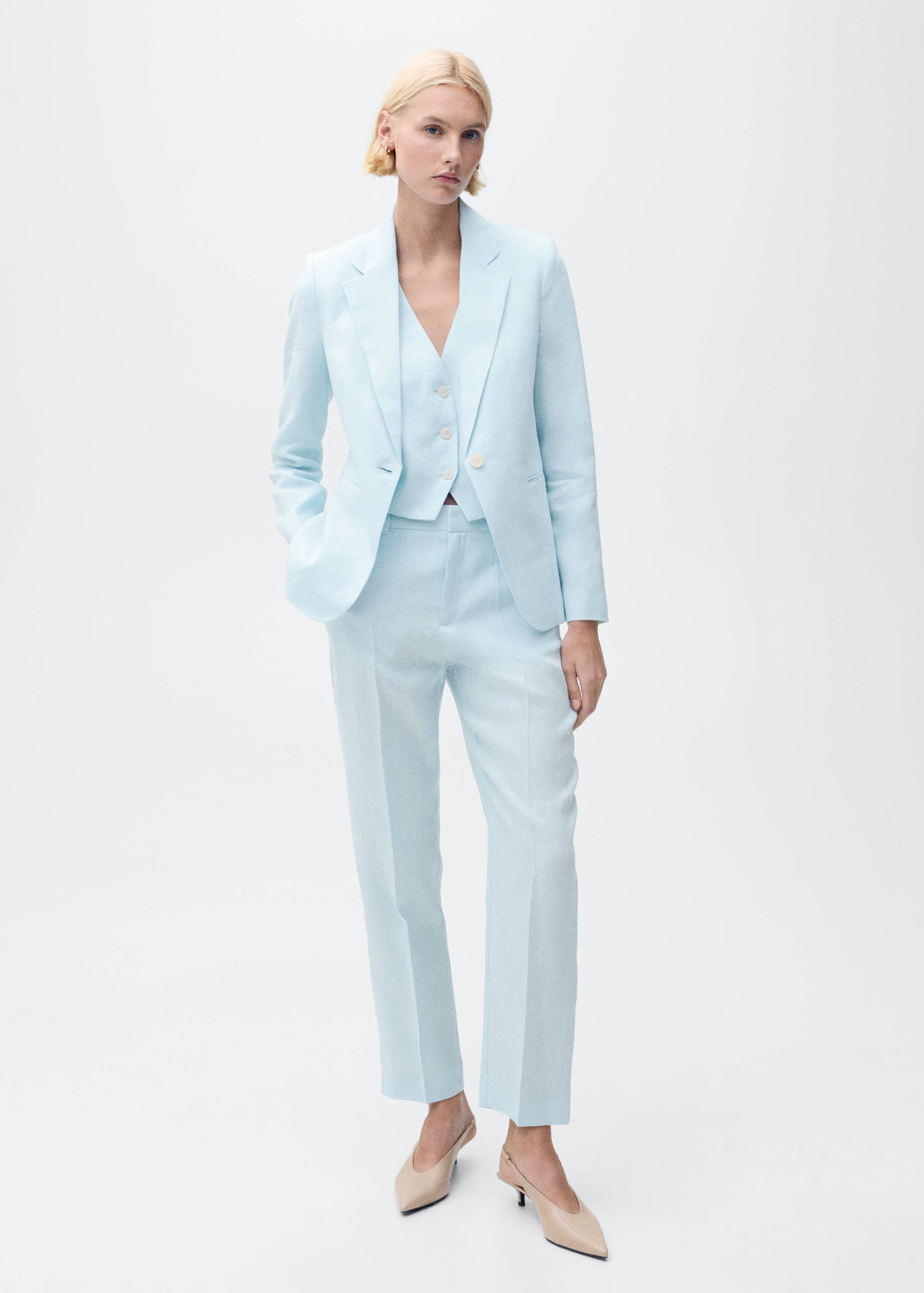 Leinen-Anzugweste - Allgemeine Ansicht