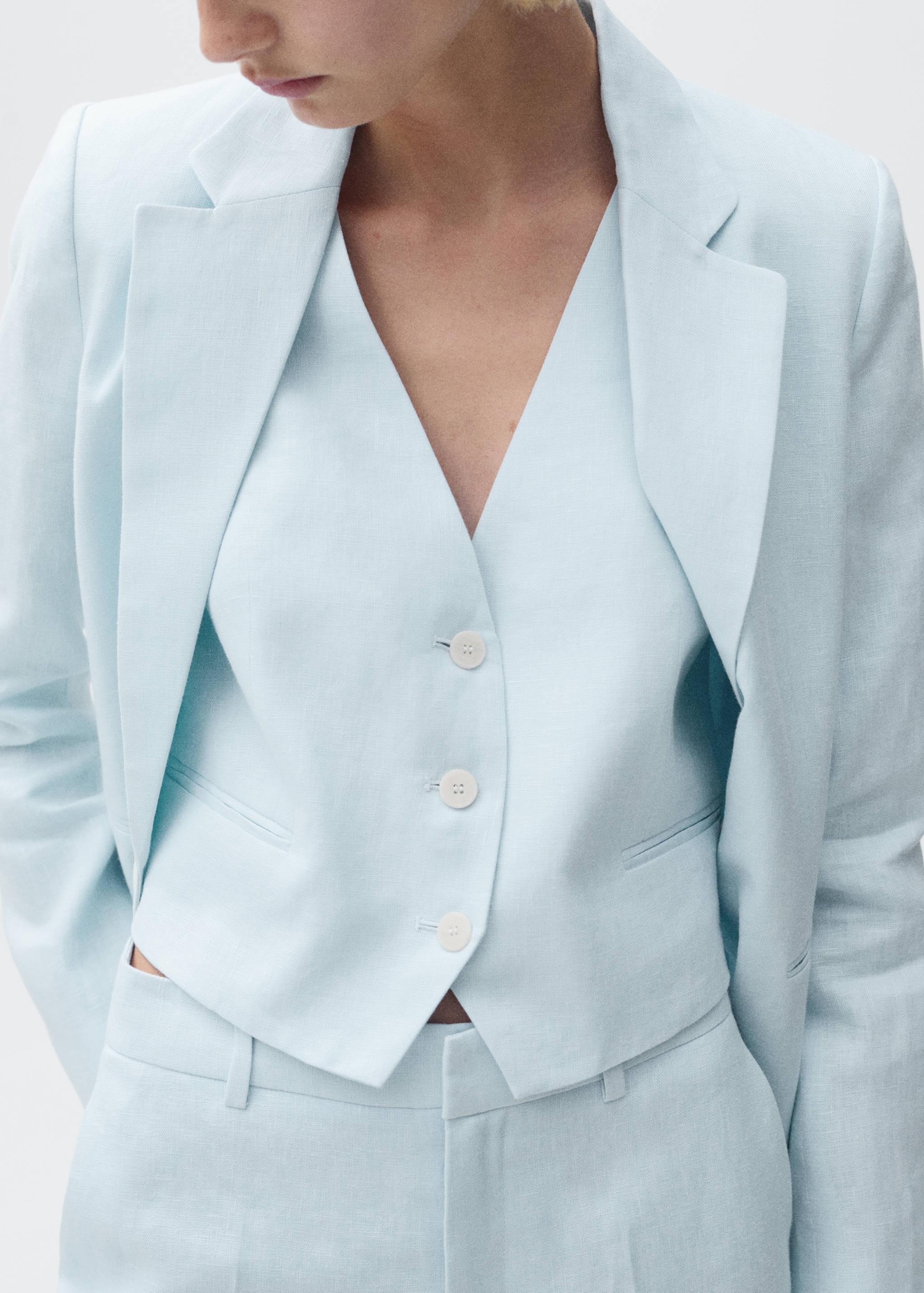 Leinen-Anzugweste - Detail des Artikels 6