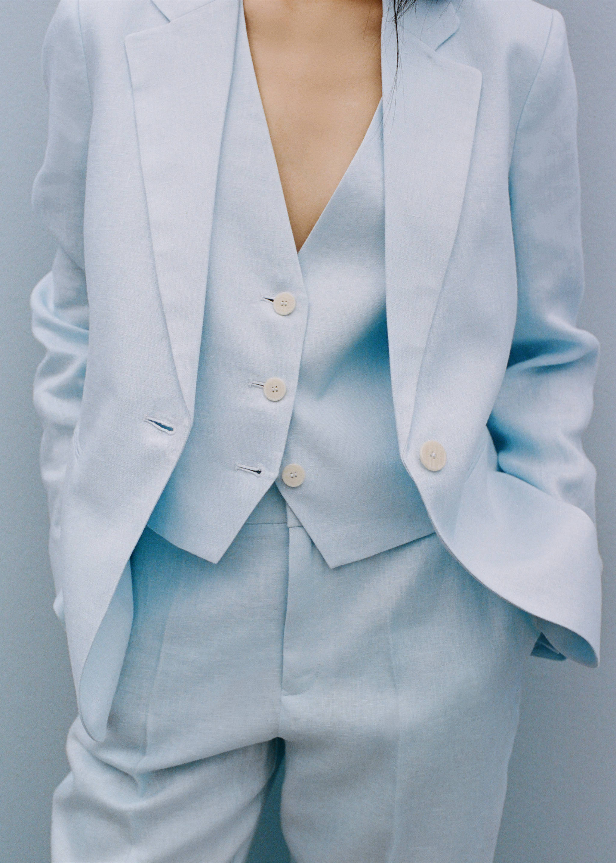 Leinen-Anzugweste - Detail des Artikels 7