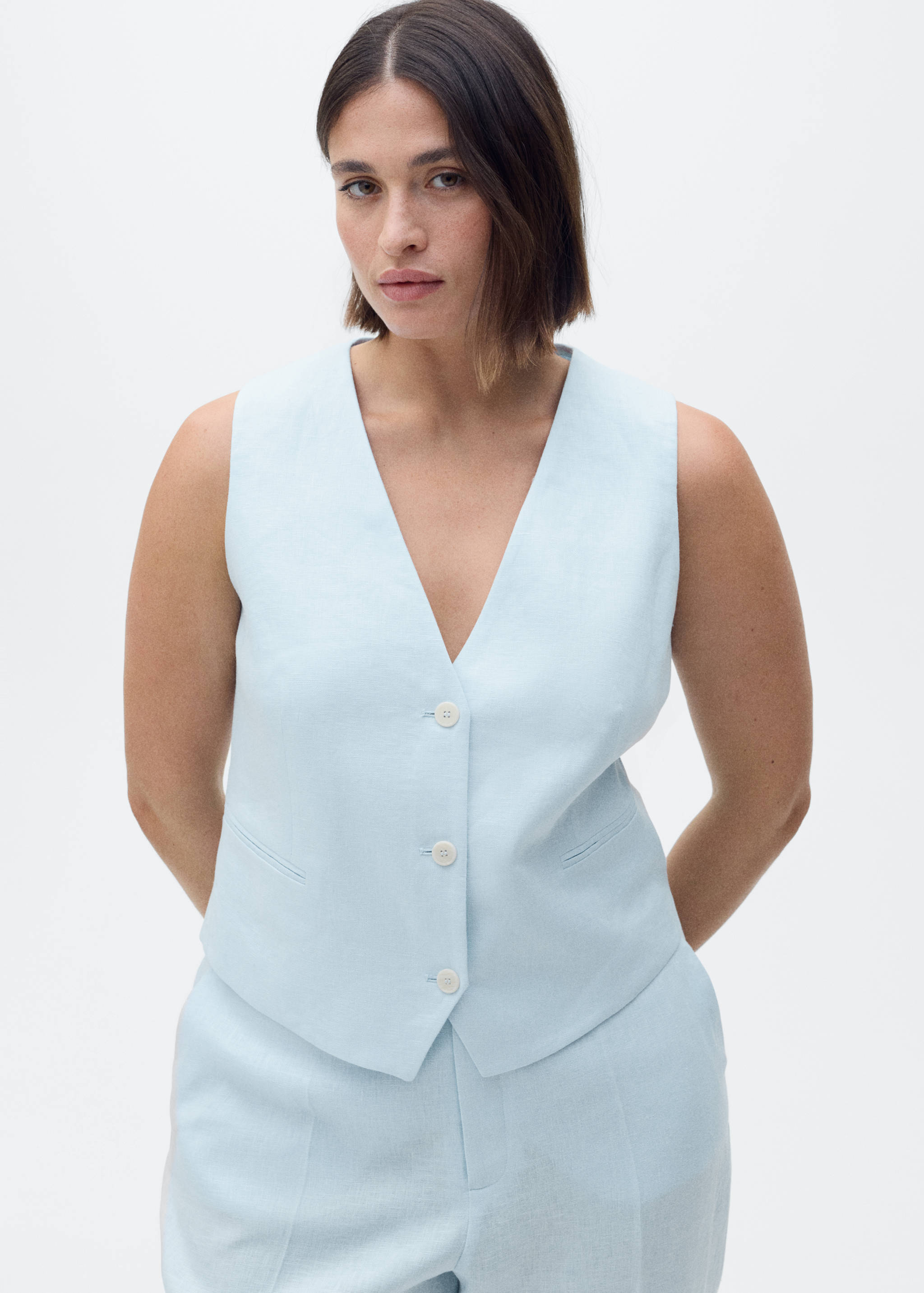 Leinen-Anzugweste - Detail des Artikels 5