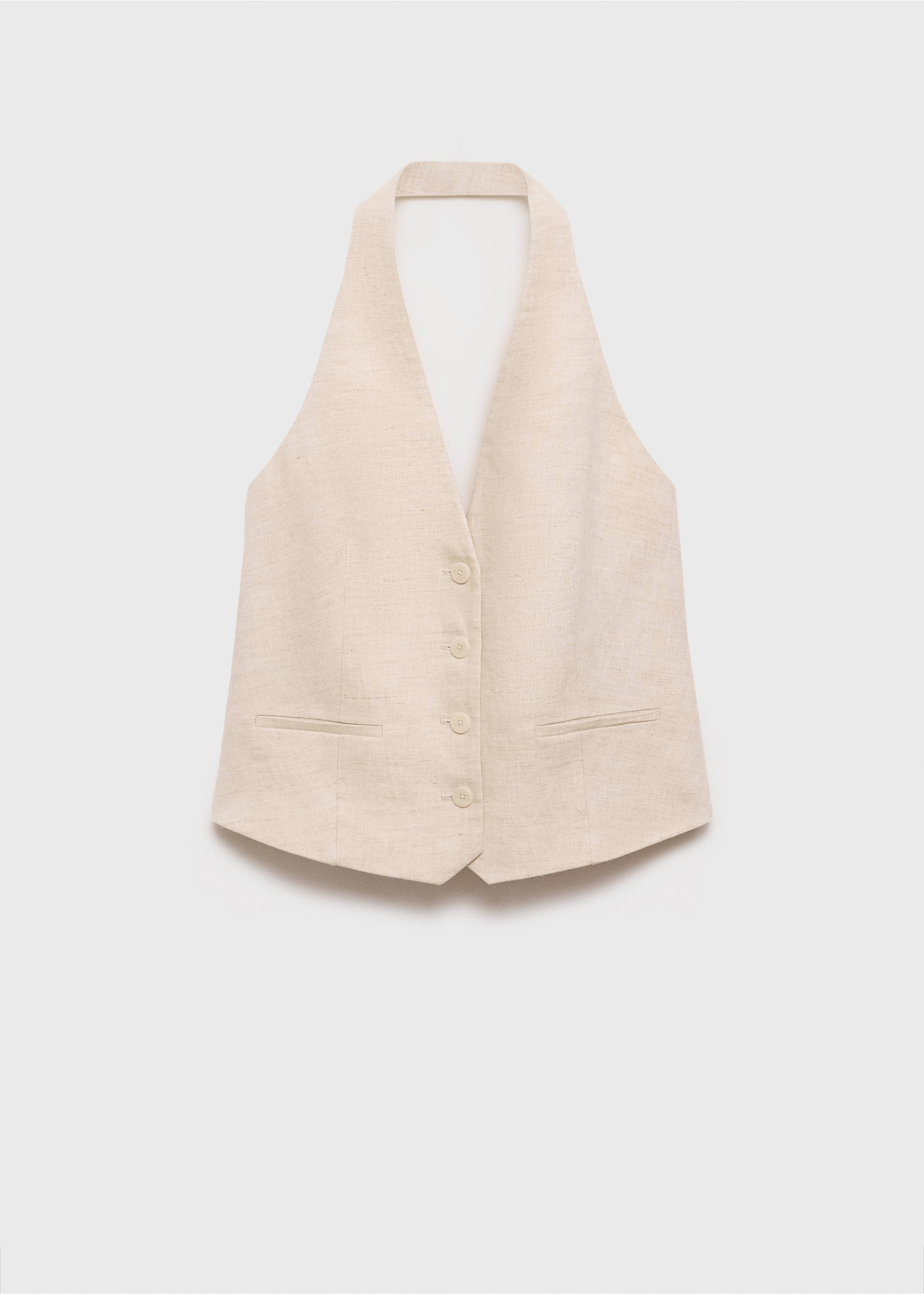 Linen suit waistcoat - Article without model, Light/Pastel Grey. Ref: 87027164-00.