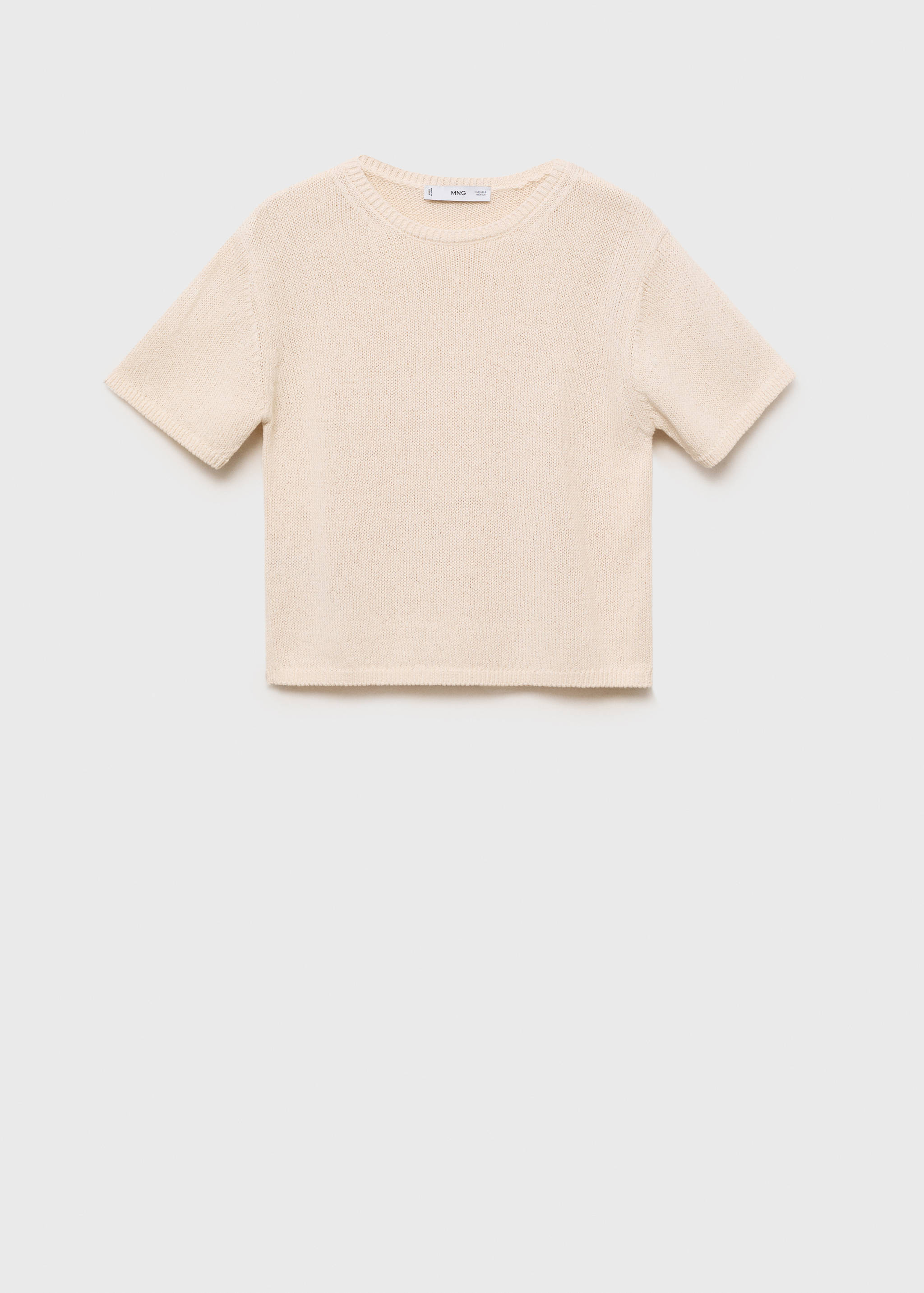 Short-sleeved knitted cotton sweater - Article without model