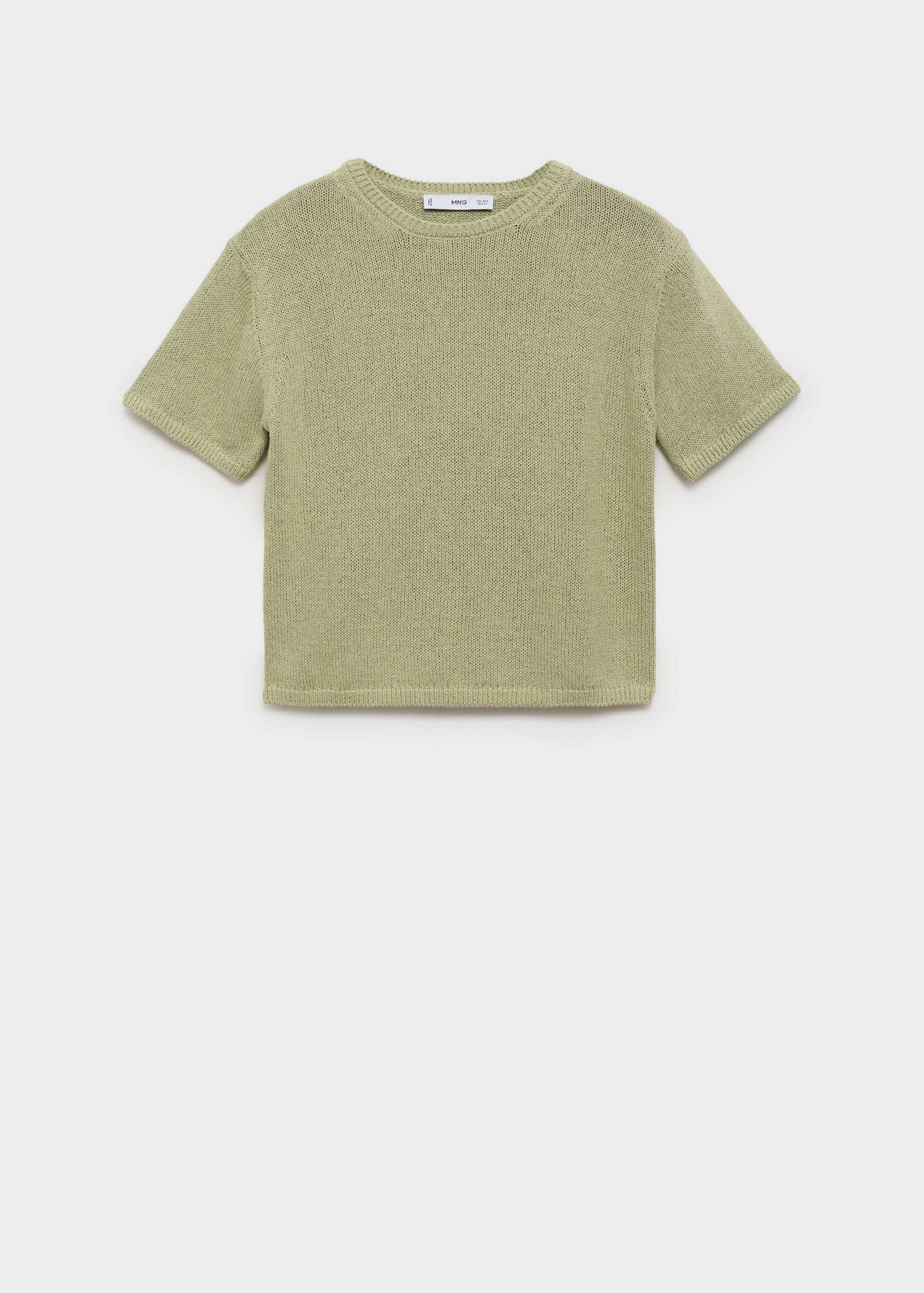Short-sleeved knitted cotton sweater - Article without model