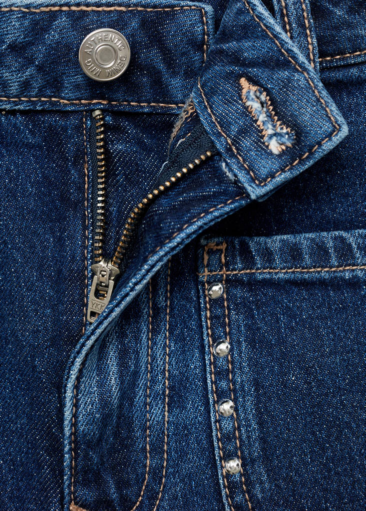 Studded denim shorts — Dark Blue