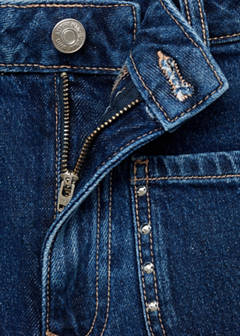 Studded denim shorts — Dark Blue 4