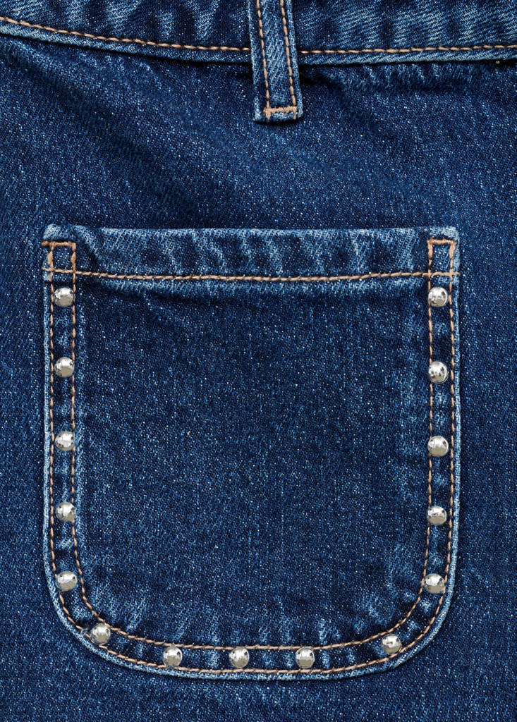 Studded denim shorts — Dark Blue