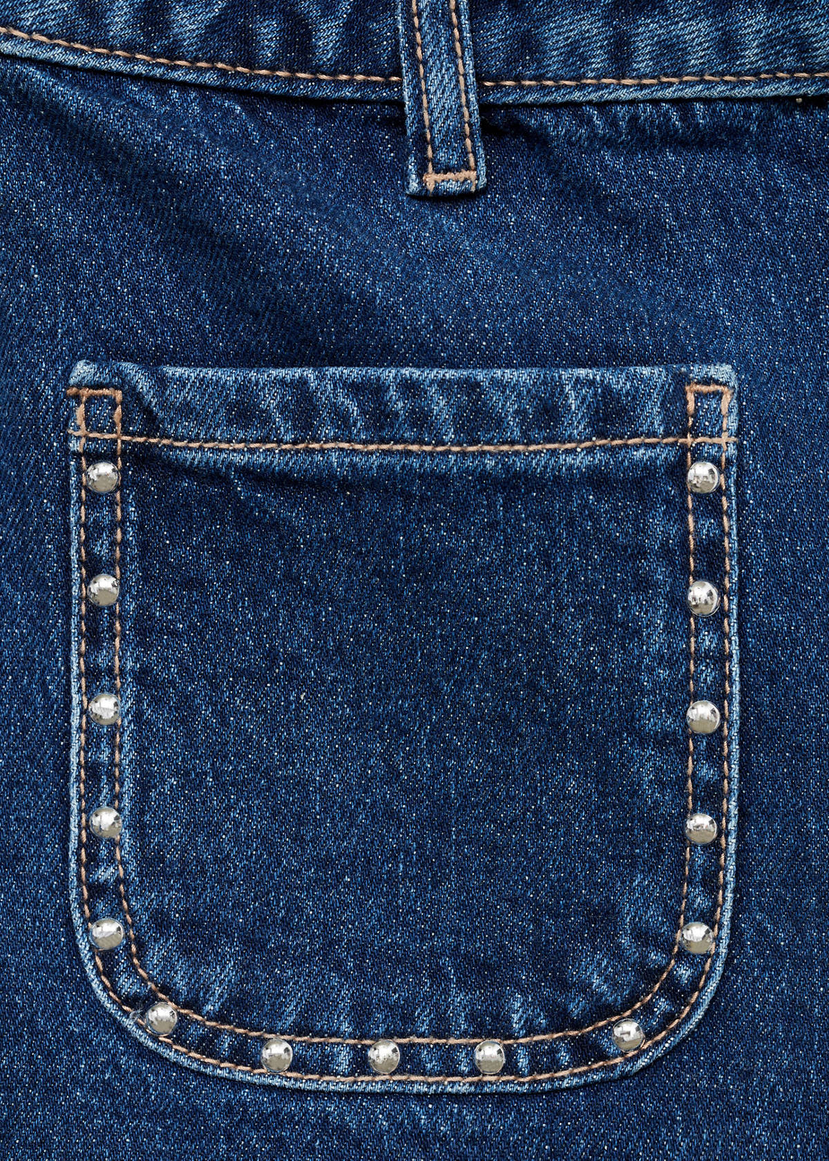 Studded denim shorts — Dark Blue