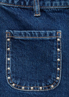 Studded denim shorts — Dark Blue 6