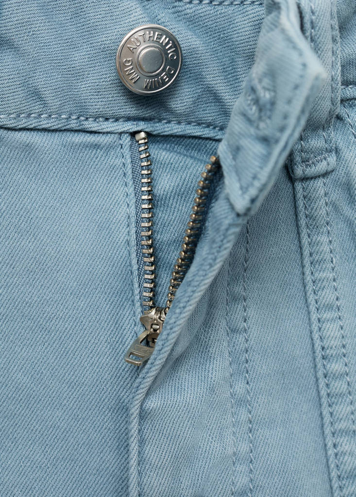 Straight-fit denim shorts — Blue