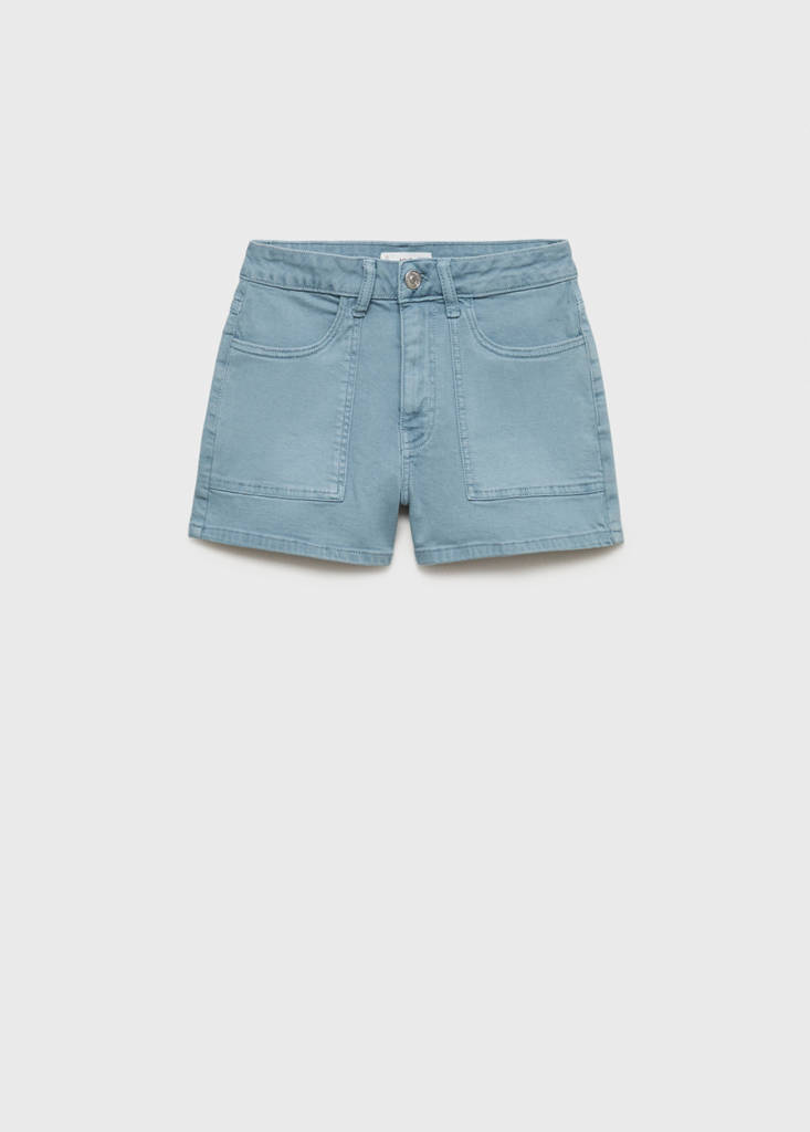 Straight-fit denim shorts — Blue