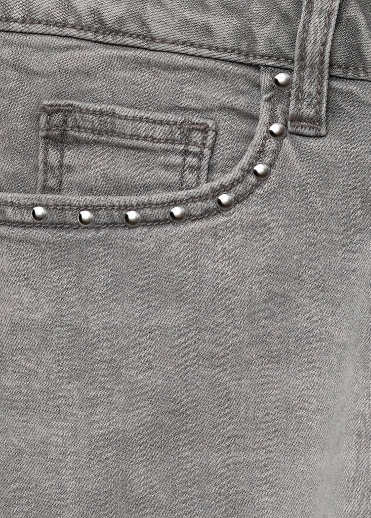 Studded low-waist shorts — Denim Grey