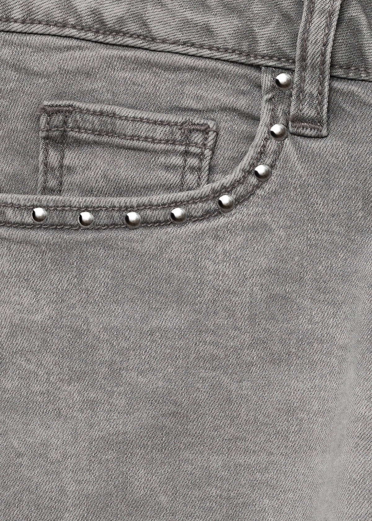 Studded low-waist shorts — Denim Grey