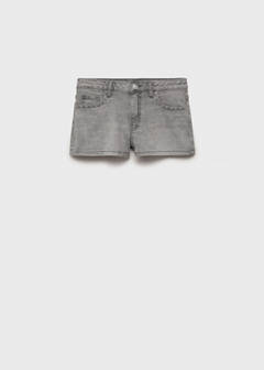 Studded low-waist shorts — Denim Grey 3