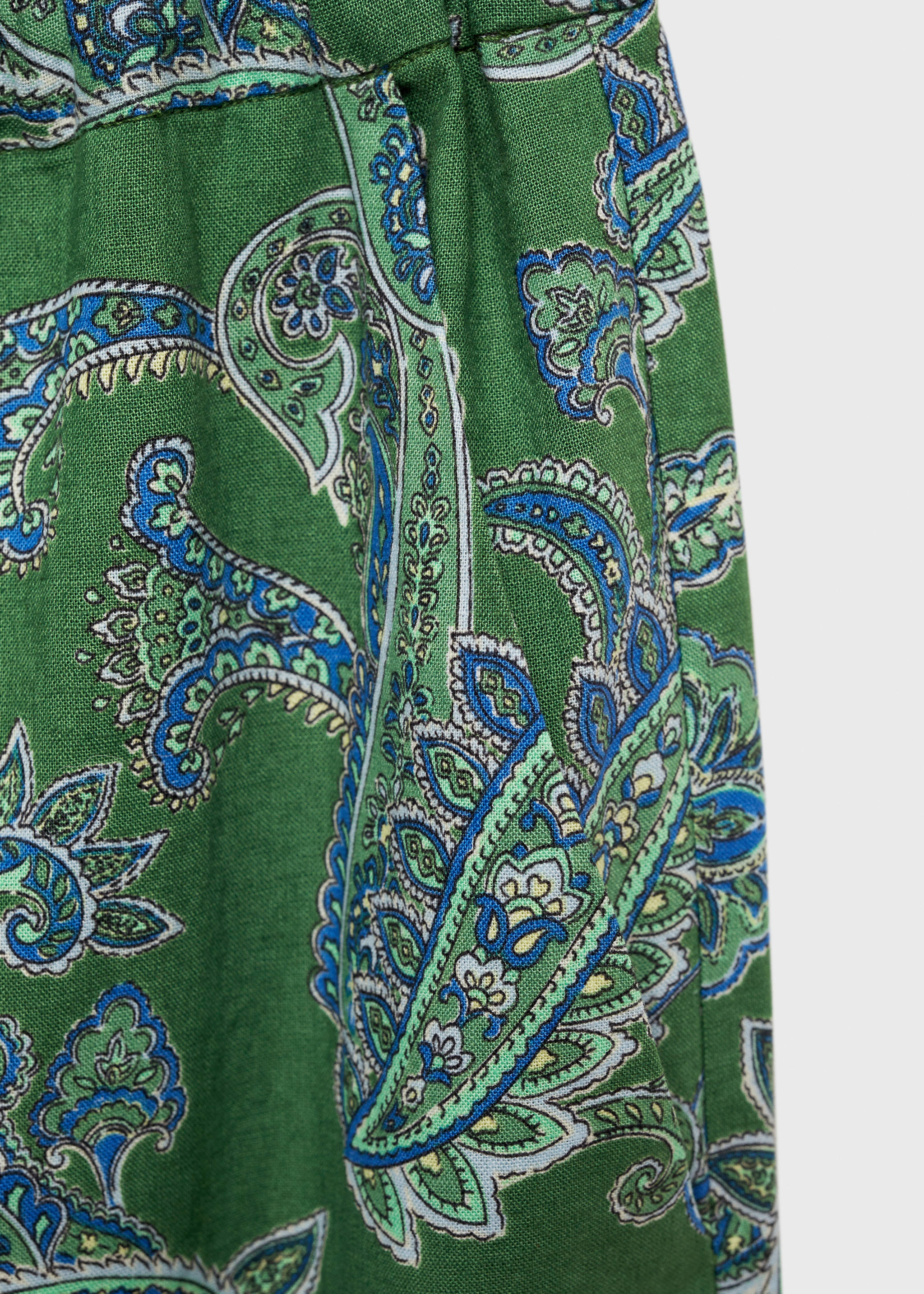 Paisley-print linen trousers - Details of the article 8