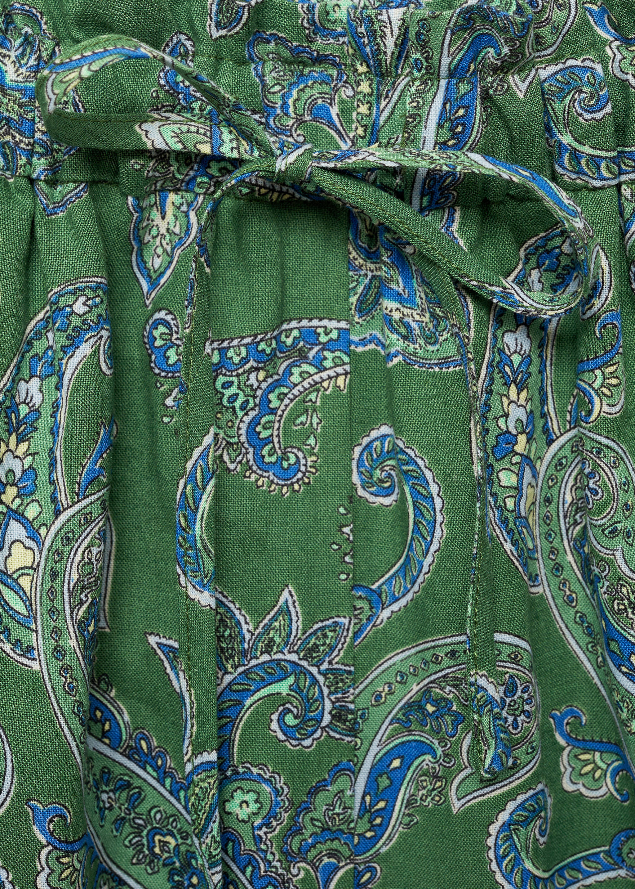 Paisley-print linen trousers - Details of the article 0