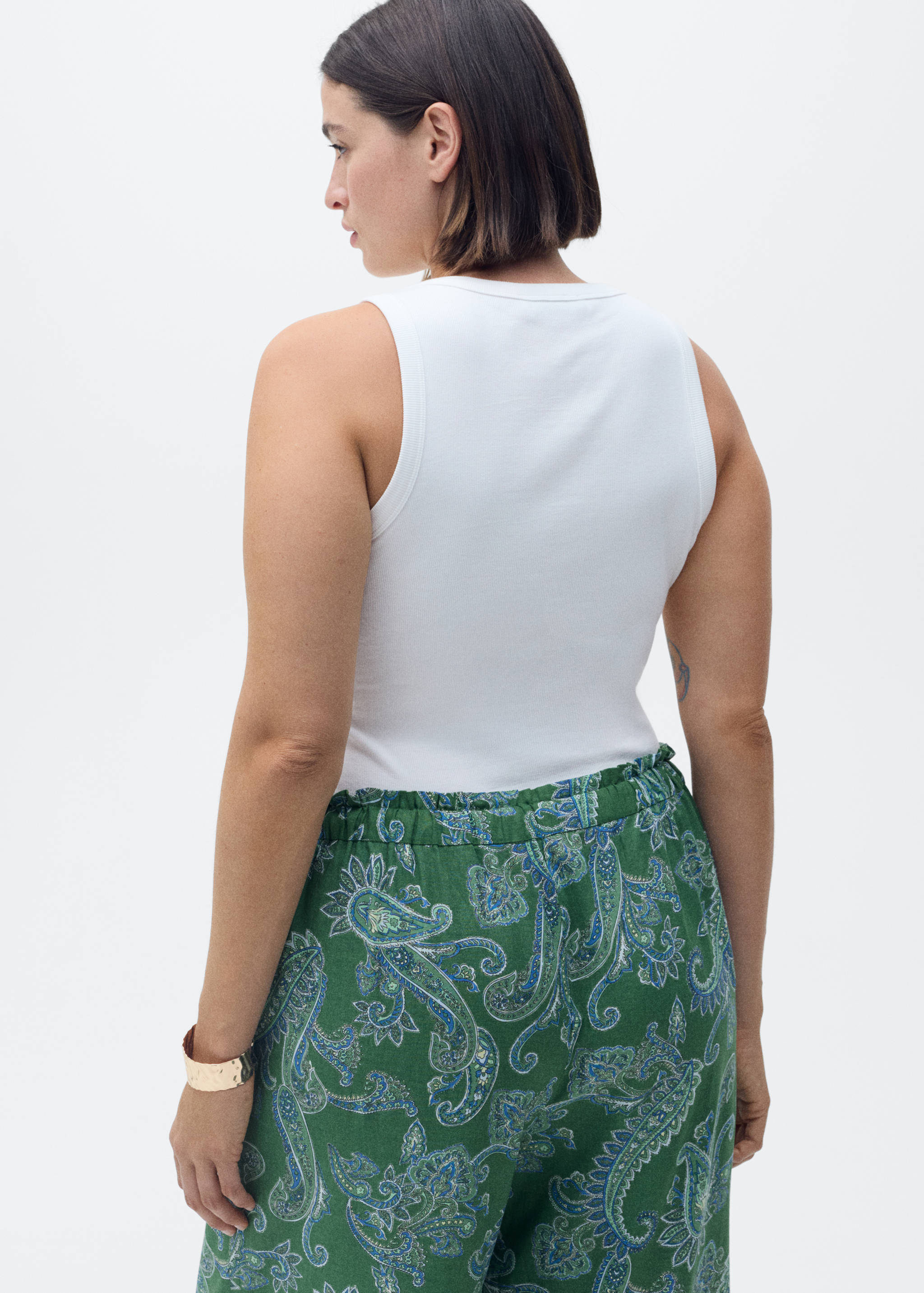 Paisley-print linen trousers - Details of the article 4