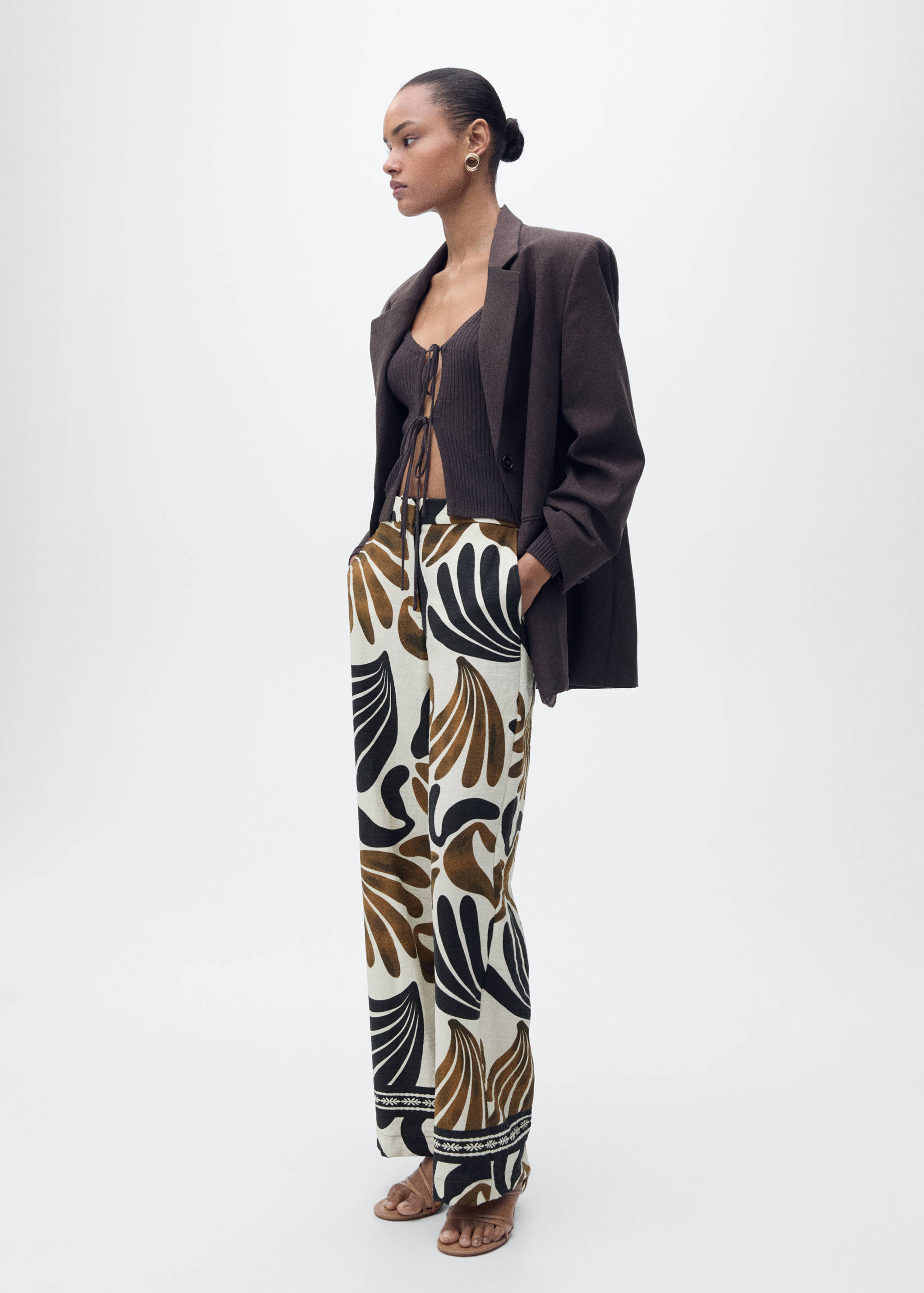 Abstract-print wide leg pants - General plane