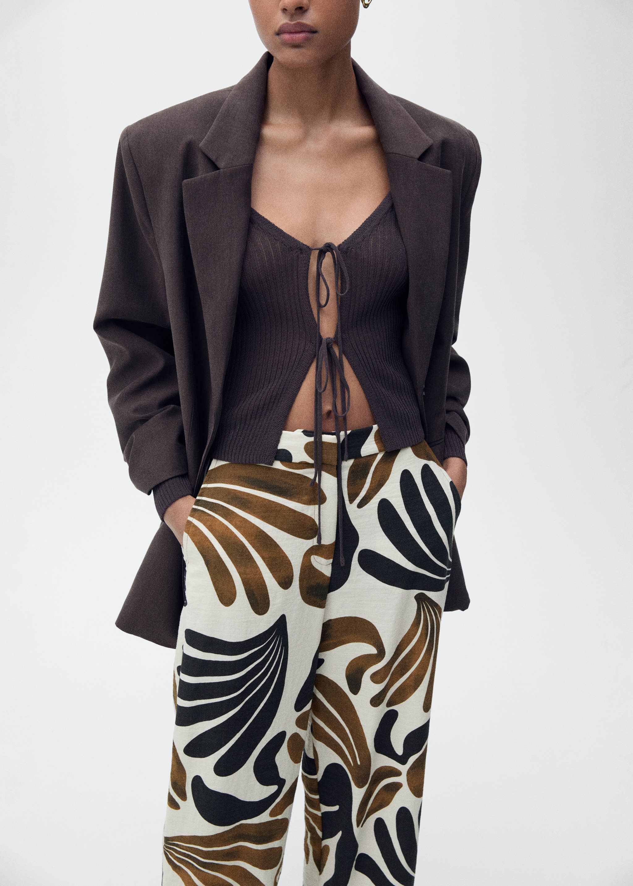 Abstract-print wide leg pants - Details of the article 1