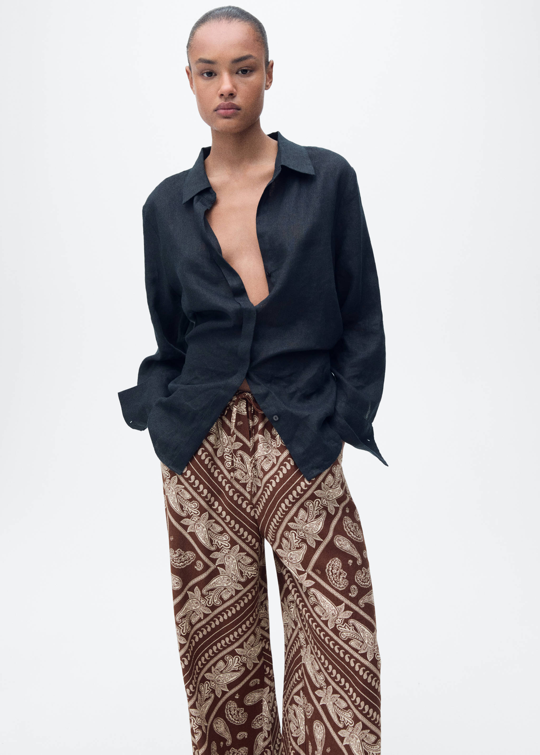 Paisley-print wide leg pants - Details of the article 2